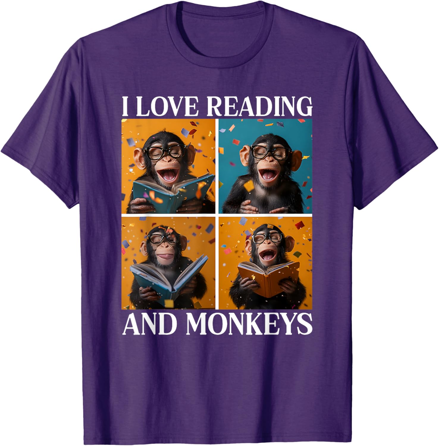 Adorable Love Reading and Monkeys T-Shirt for Book Lovers and Kids - 13