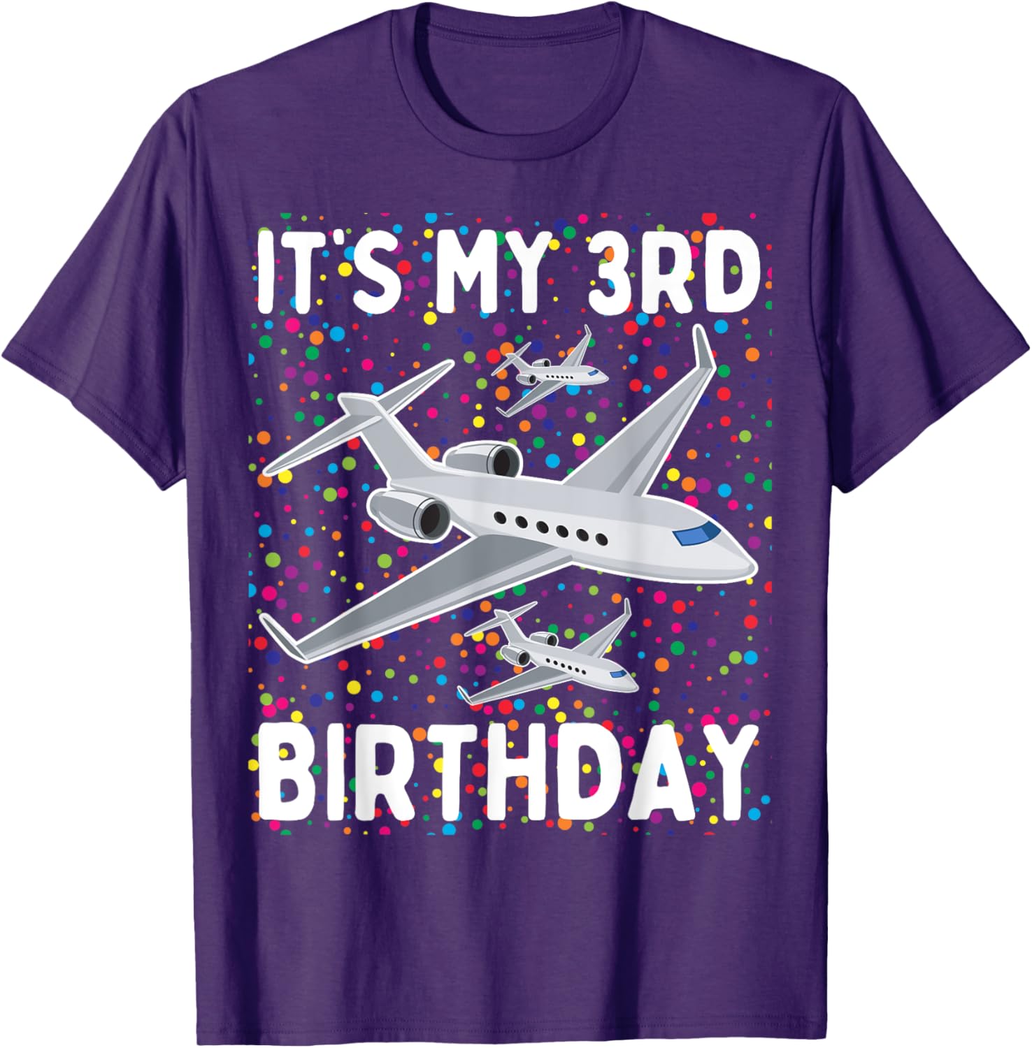 It's My 3rd Birthday Airplane T-Shirt for Boys and Girls - Fun Party Wear - 12