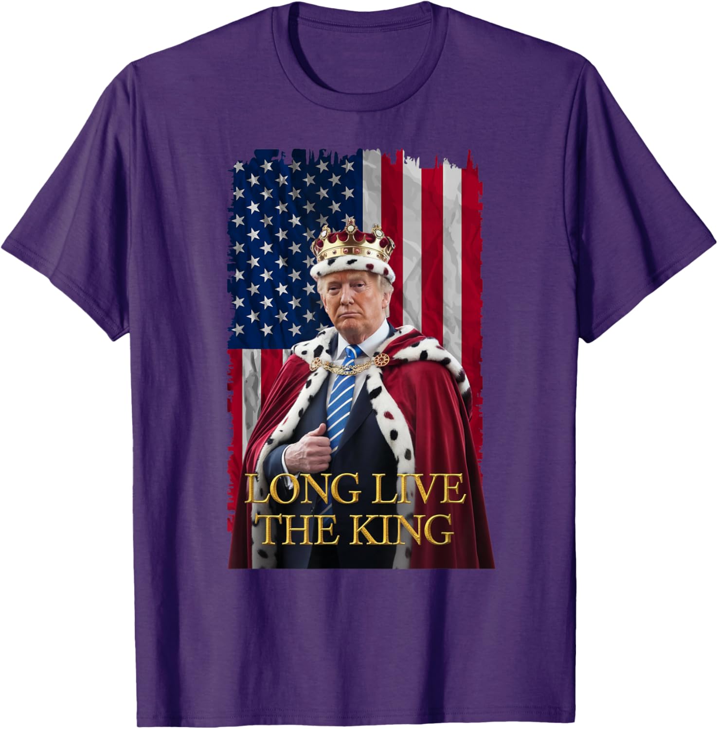 Long Live The King Vintage Trump Portrait T-Shirt for 4th of July Fun - 1