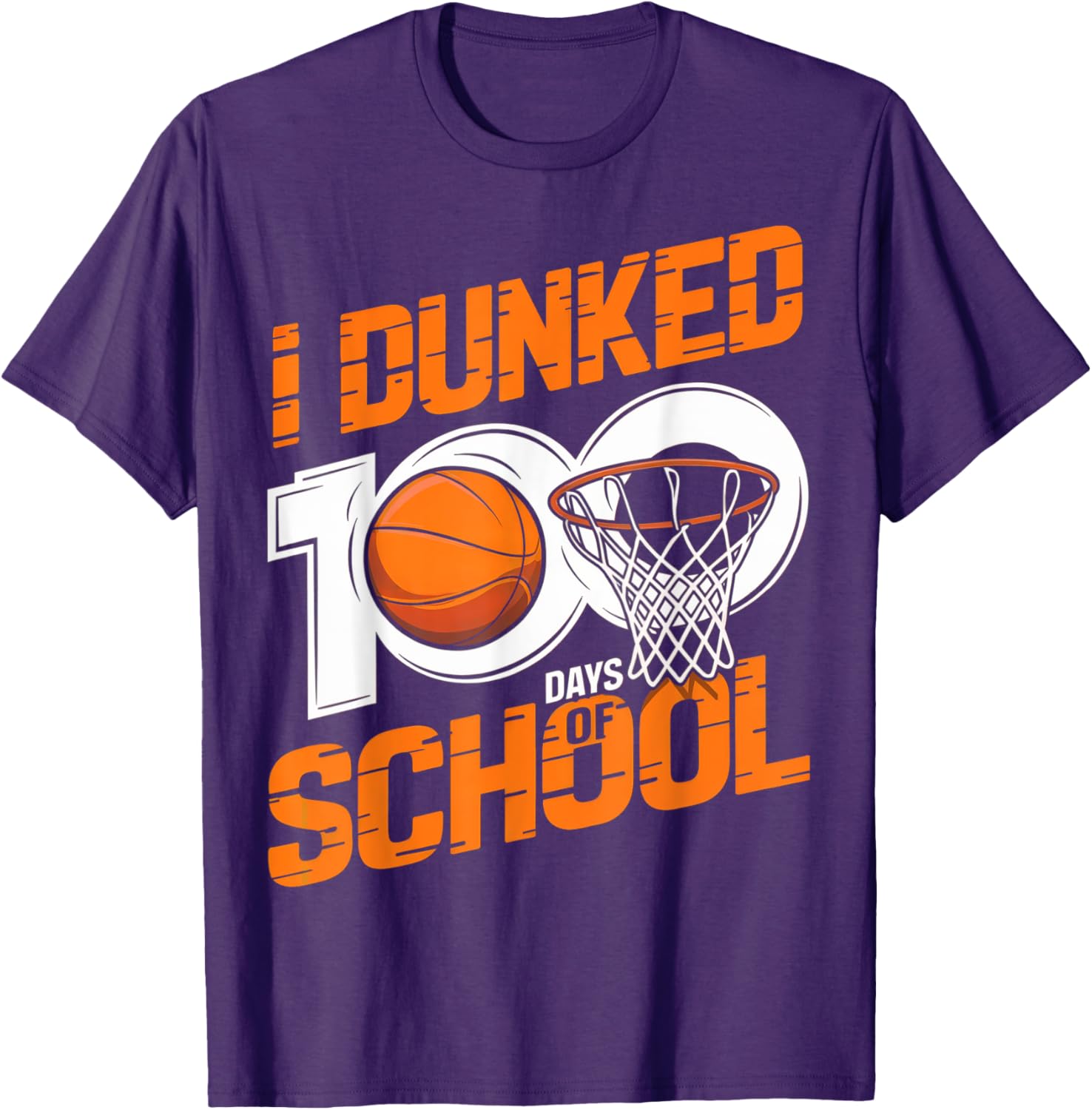 100 Days of School Basketball T-Shirt Fun Design for Kids - 14