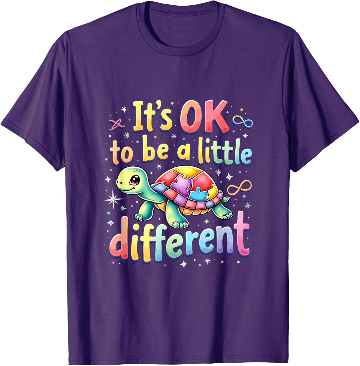 Autism Awareness Turtle T-Shirt It's Okay to Be Different Fun Tee - 4