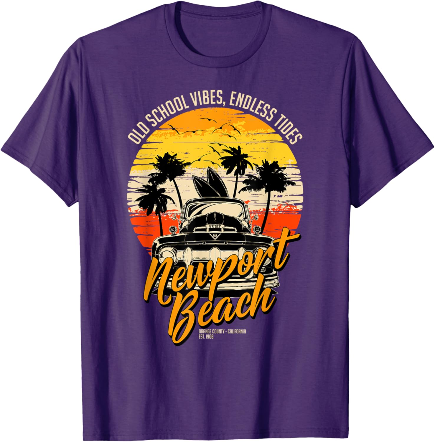 Vintage Newport Beach T-Shirt with Endless Tides Old School Vibes - 1