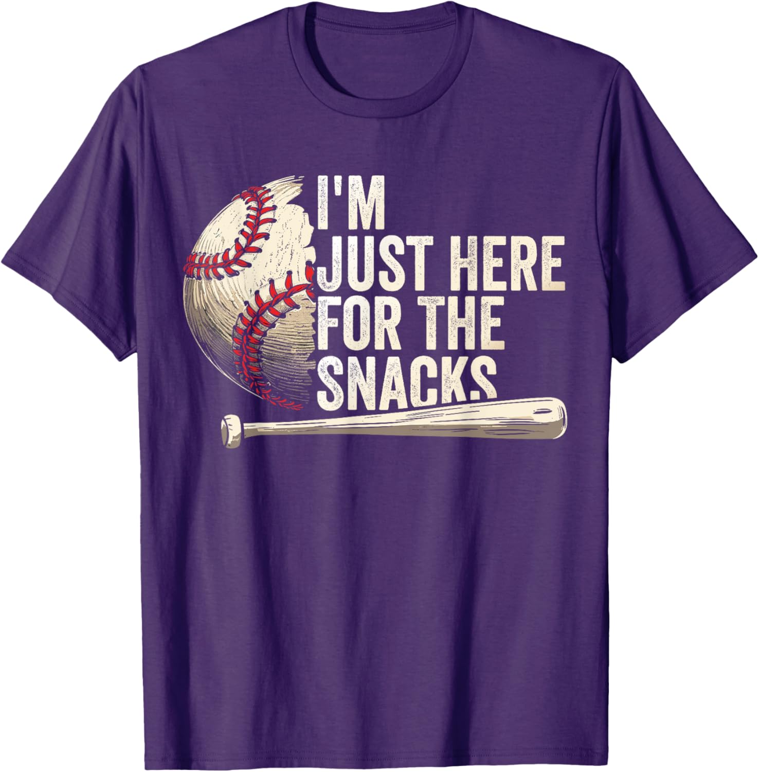 Funny Fantasy Baseball League T-Shirt I'm Just Here For The Snacks - 4