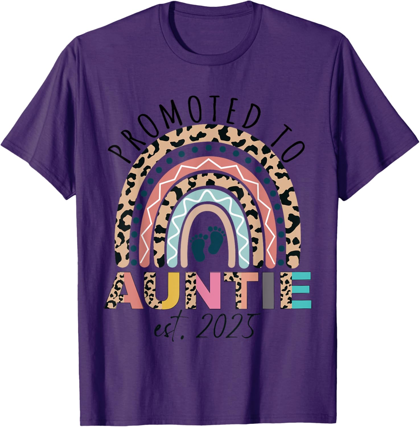 Promoted to Auntie Est 2025 Cute Mothers Day T-Shirt Gift for Aunties - 17