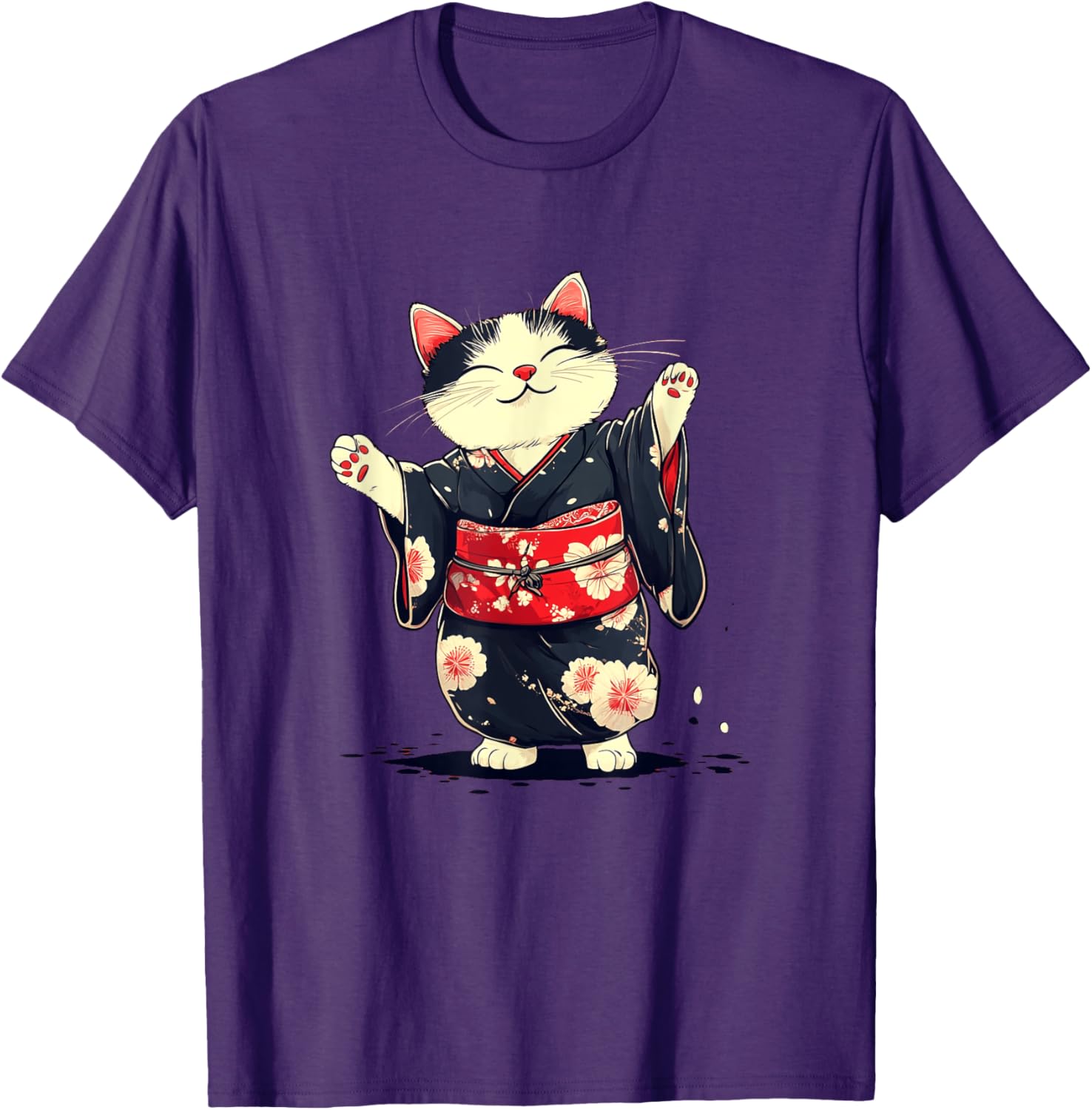 Pretty Kimono Cat T-Shirt for Japanese Style Lovers - Unisex Kids Adults - 9