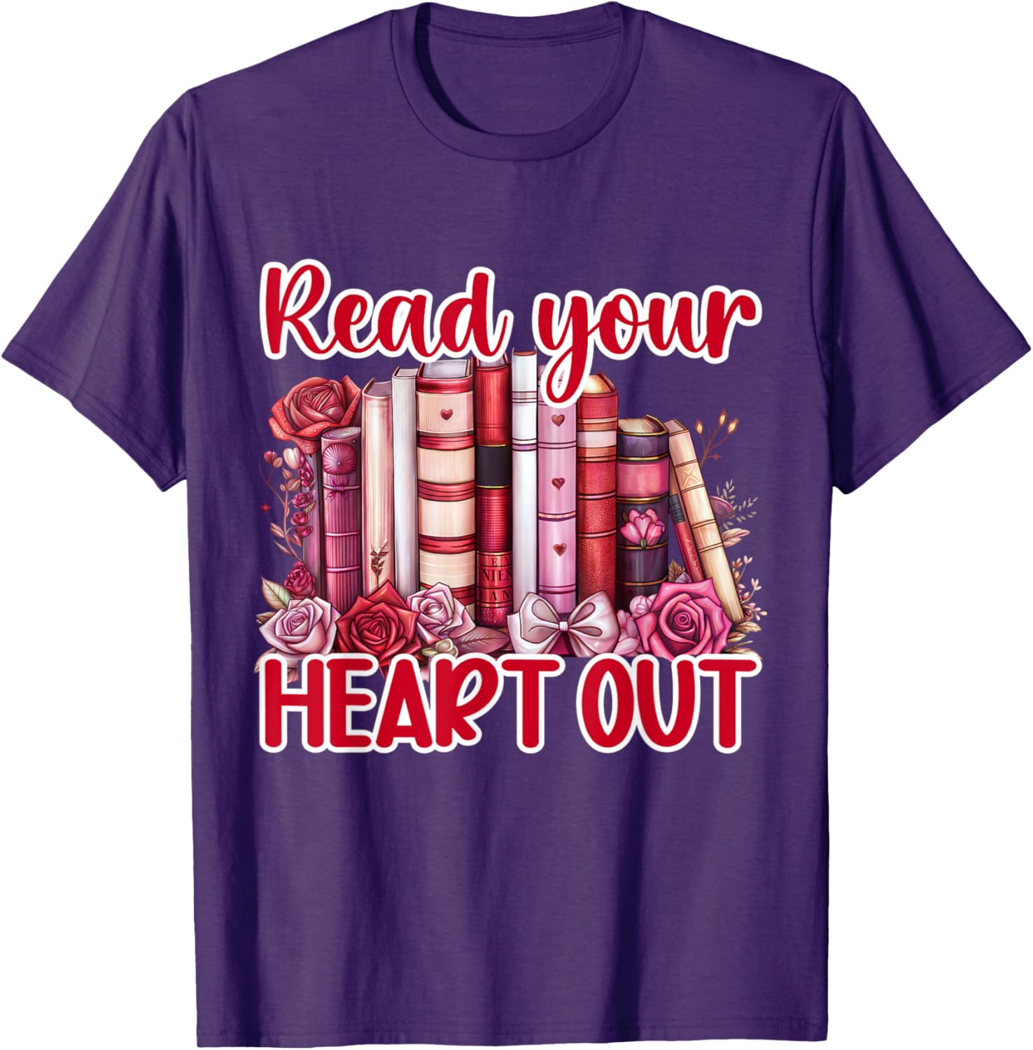 Retro Read Your Heart Out Valentine's Day T-Shirt for Book Lovers and Teachers - 25