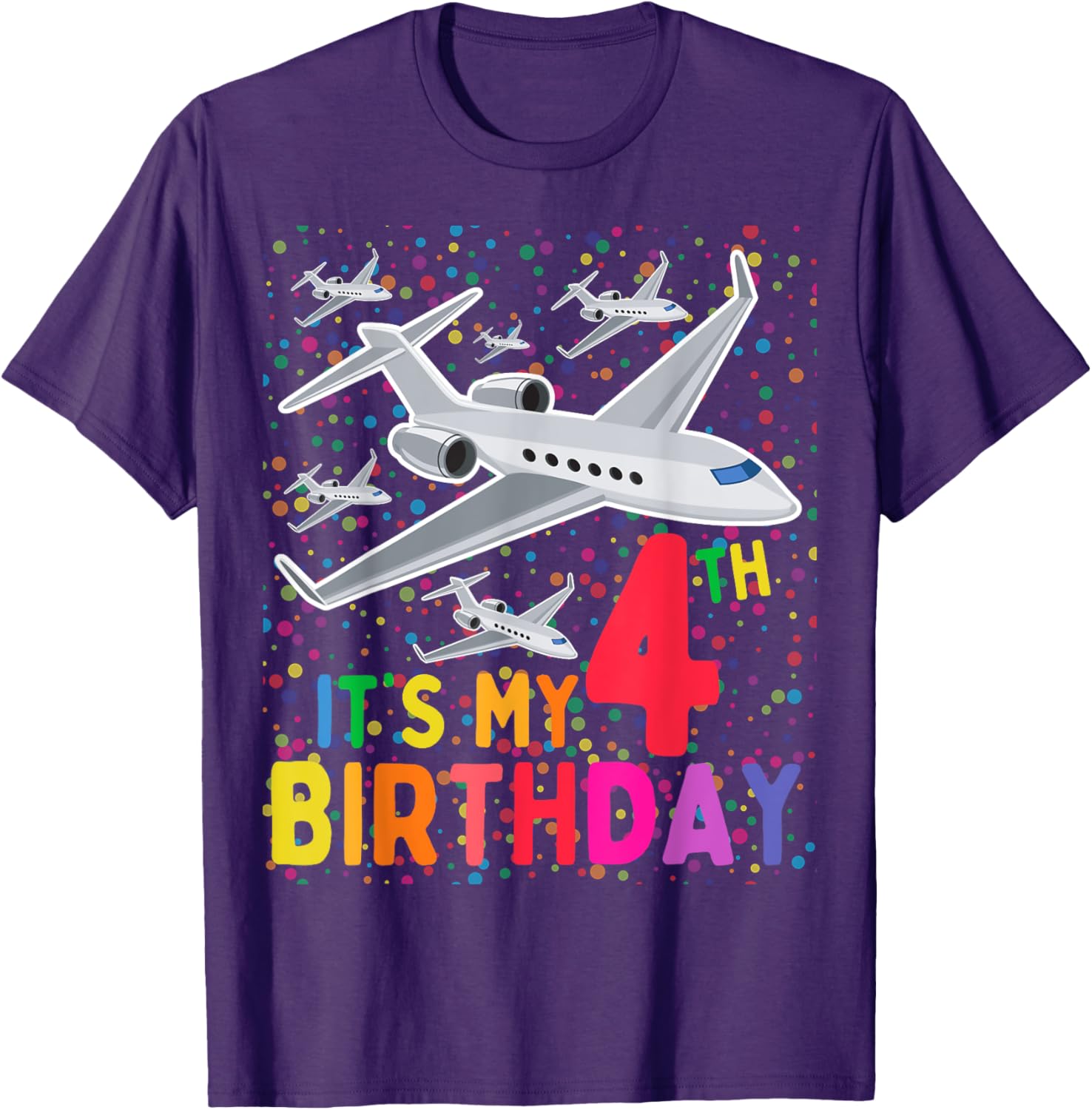 Its My 4th Birthday Airplane T-Shirt for Boys and Girls Fun Gift - 7