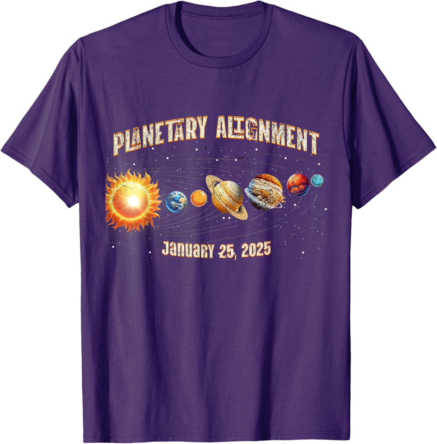 Vintage Planetary Alignment Memory T-Shirt for January 25 2025 Events - 5