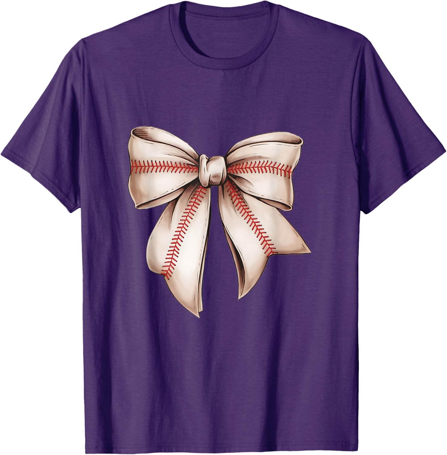 Retro Baseball Bow T-Shirt for Sports Lovers, Fun Sublimation Design - 19