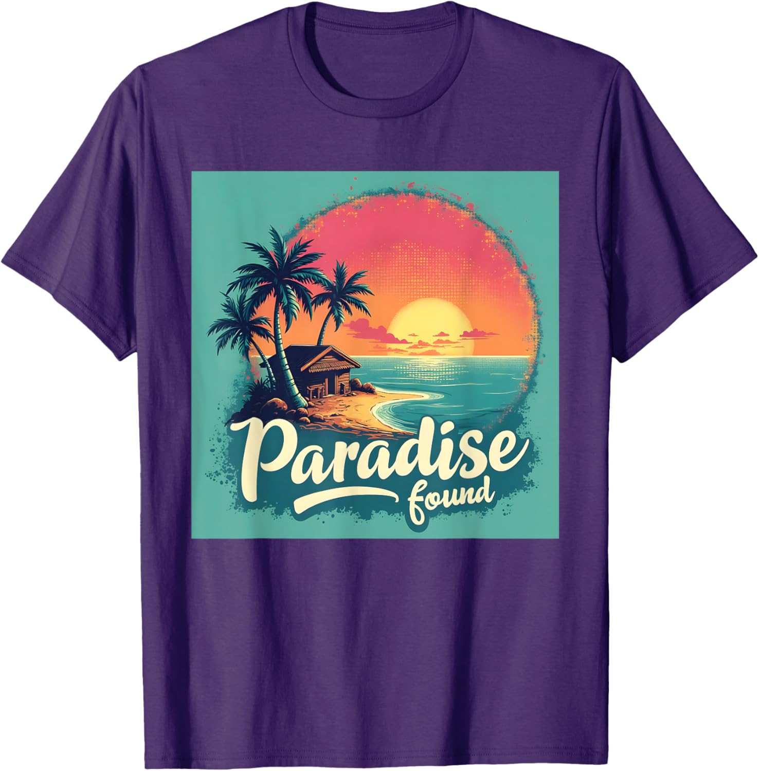 Tropical Paradise Sunset Shirt with Palm Trees and Ocean Design - 18