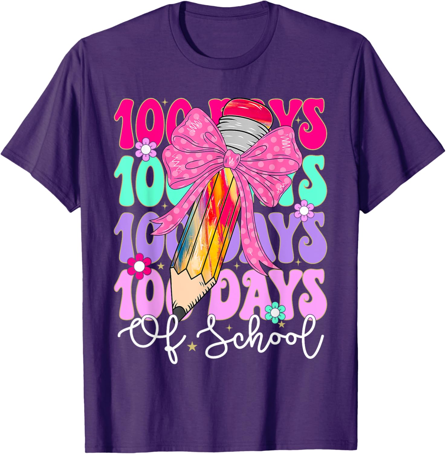 100 Days of School T-Shirt for Girls Fun Teacher Appreciation Gift - 1
