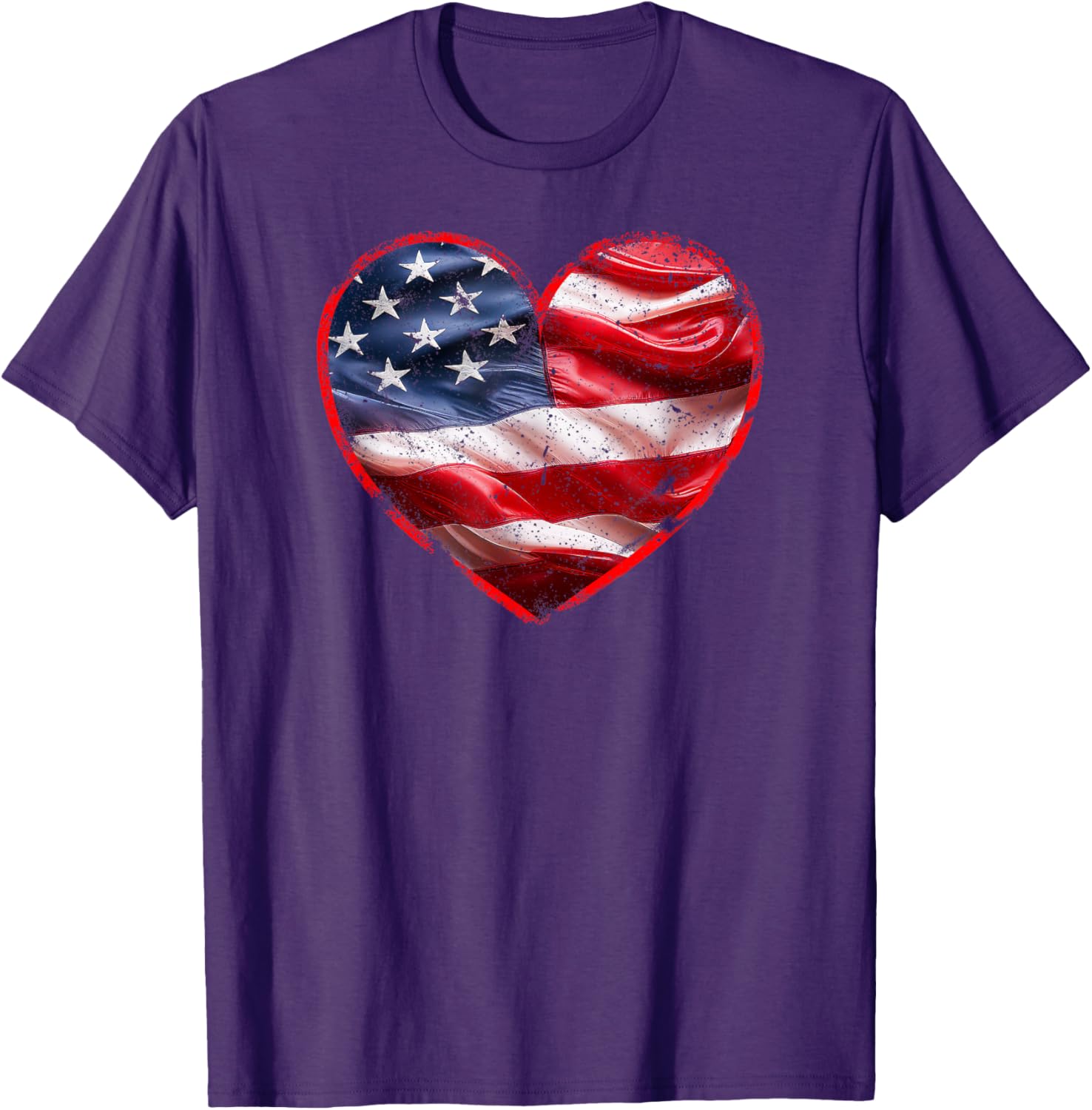 Heart-Shaped American Flag T-Shirt | Patriotic Clothing for All - 9