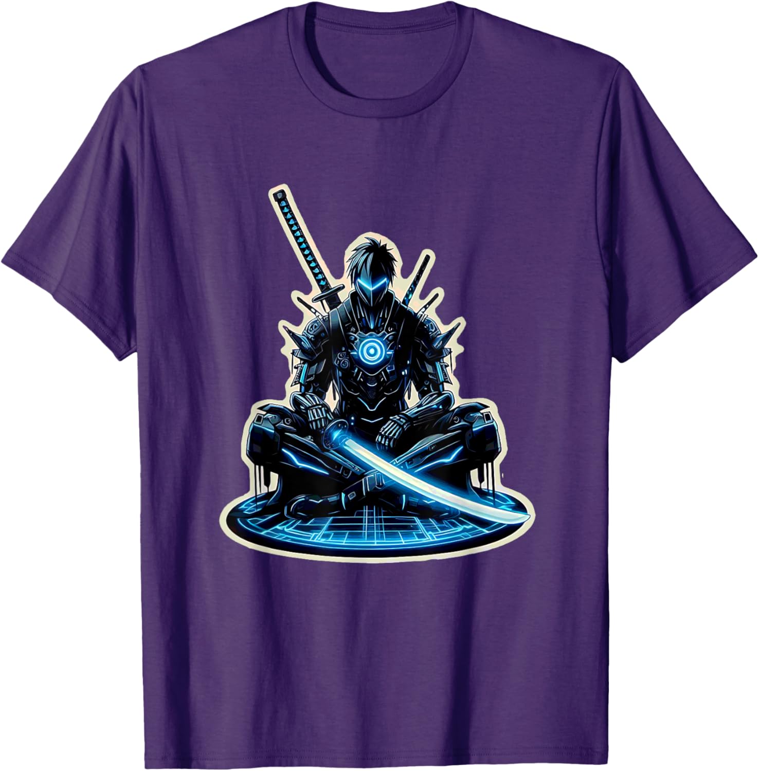 Futuristic Anime Samurai Gamer Warrior T-Shirt for Sci-Fi Fans - 6