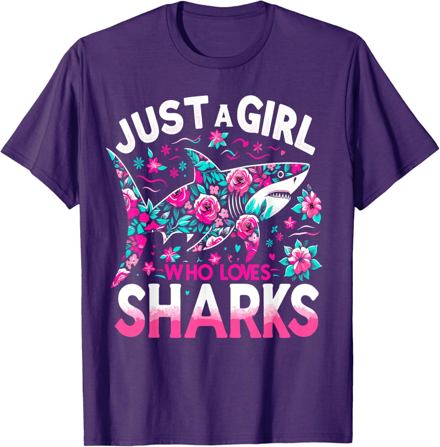 Just A Girl Who Loves Sharks T-Shirt for Shark Lovers and Ocean Fans - 8