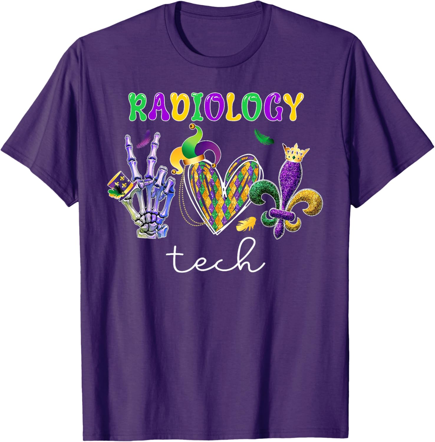 Radiology Tech Mardi Gras T-Shirt for X-Ray Technologists and Fans - 10