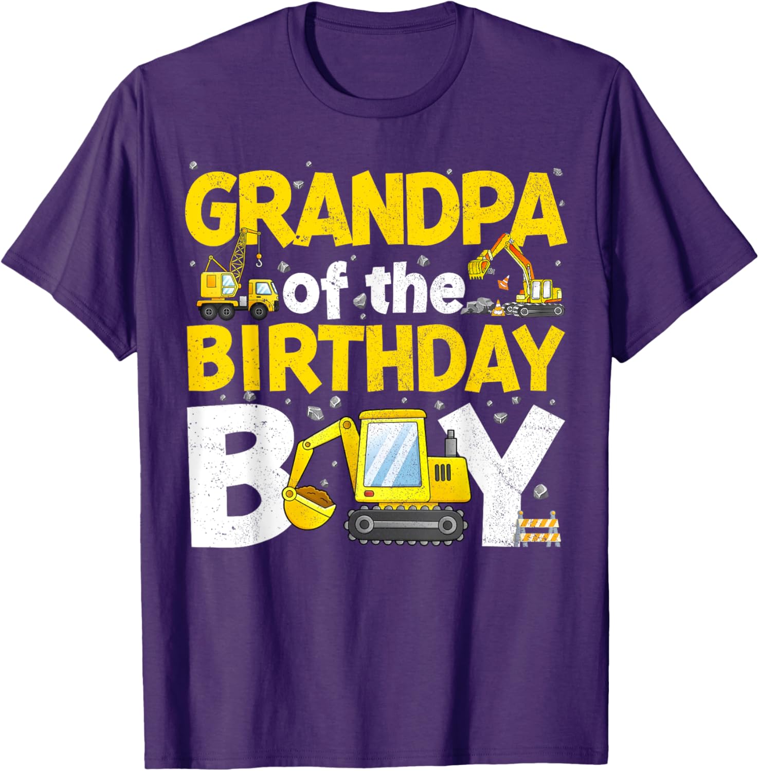 Grandpa Of The Birthday Boy Construction Family Party T-Shirt Gift - 11