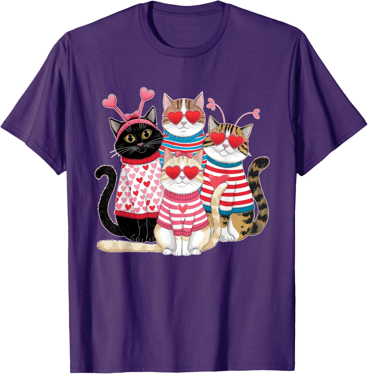 Happy Meowentine's Cute Cat T-Shirt for Girls - Perfect Valentine's Gift - 4