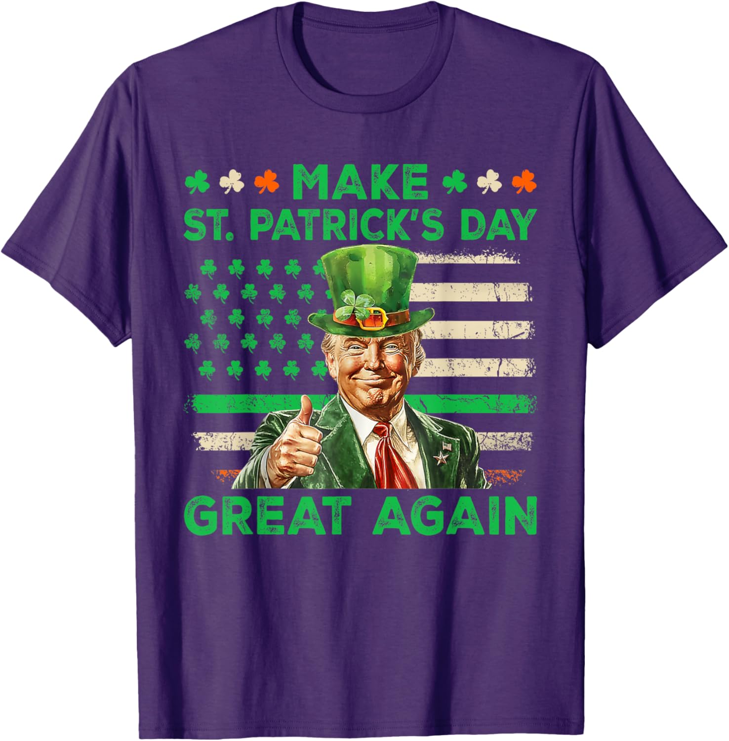 St Patricks Day Trump T-Shirt Irish American Flag Fun Apparel - 5