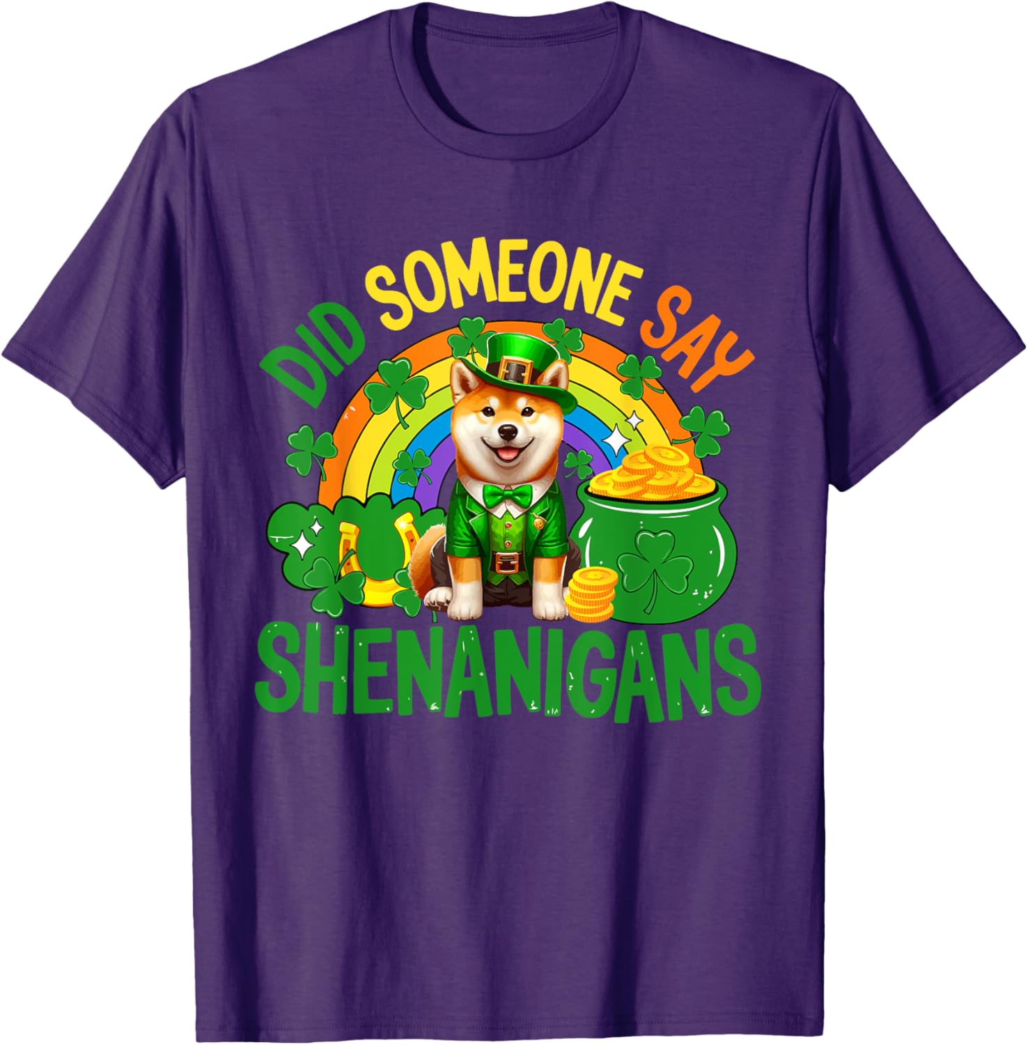 Shenanigans St. Patrick's Day Shiba Inu T-Shirt for Fun Celebrations - 4