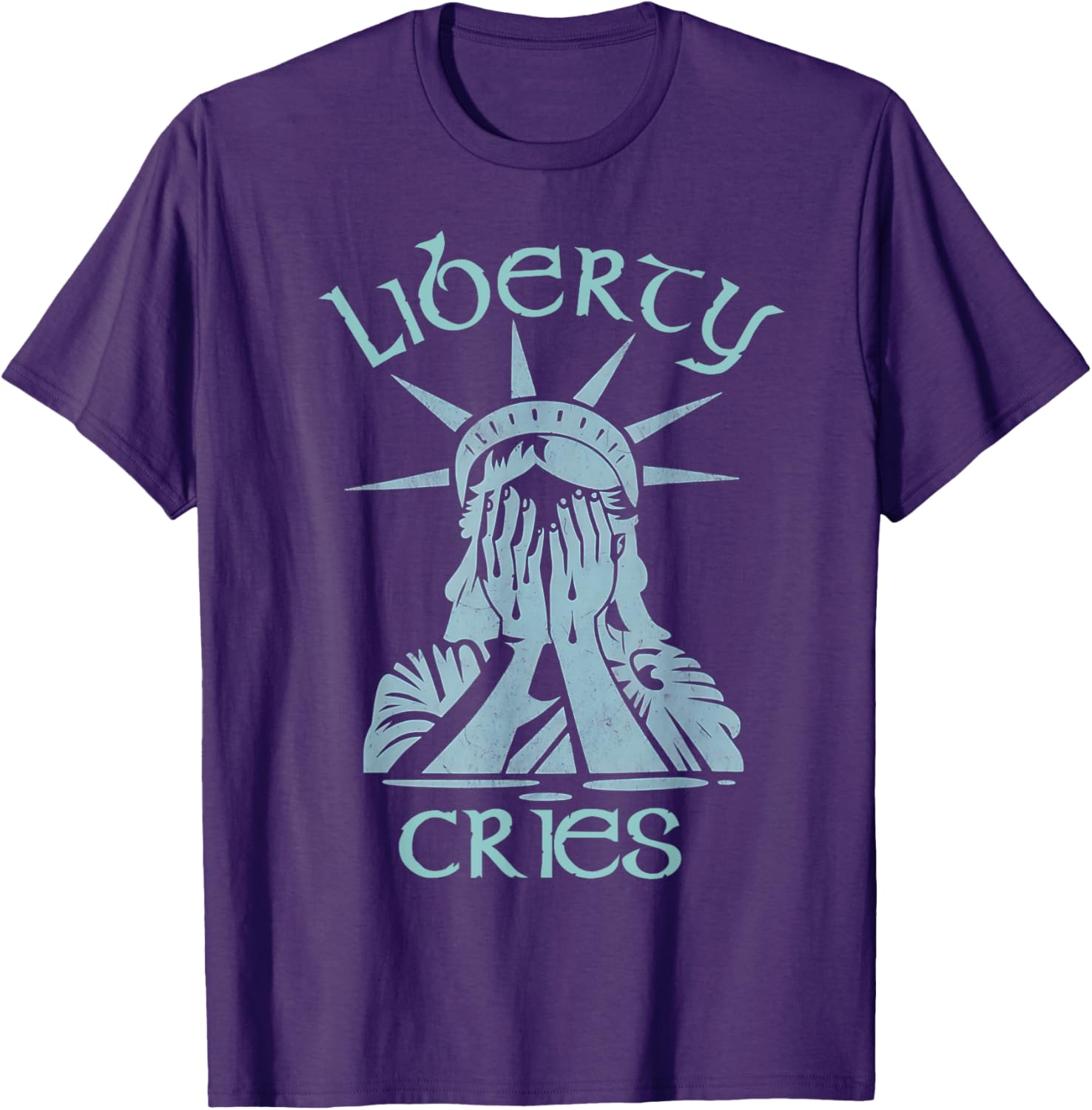 Statue of Liberty Headache Disgust Cry T-Shirt for American Pride - 4