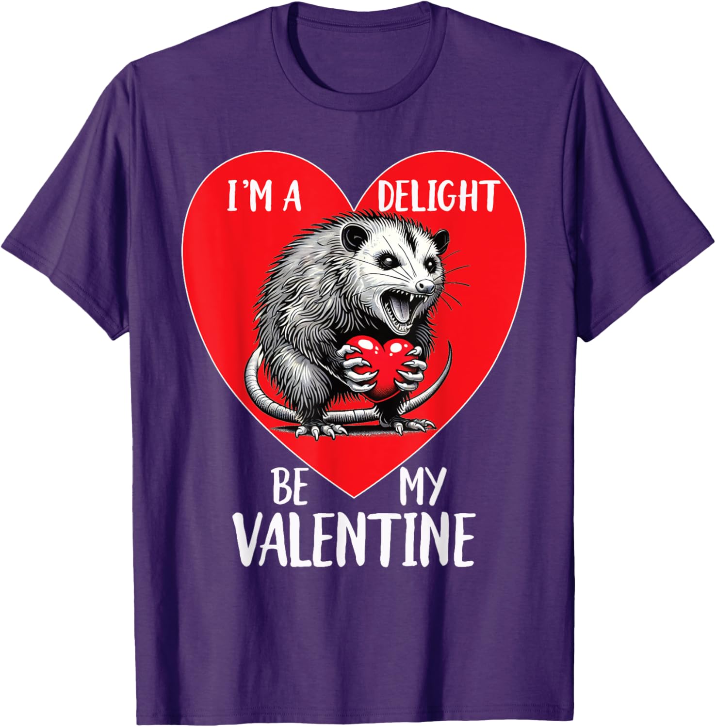 Funny Sarcastic Opossum Be My Valentine T-Shirt for Animal Lovers - 11