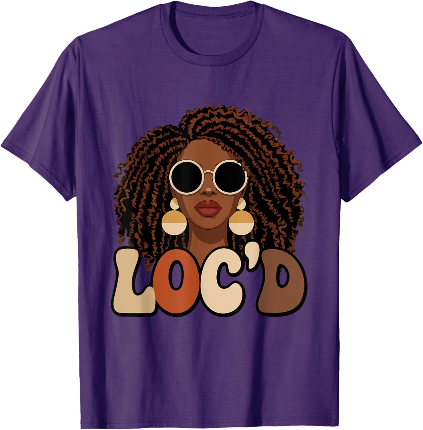 Loc'd For Life Afro Locs T-Shirt for Black Melanin Women Stylish Tee - 10