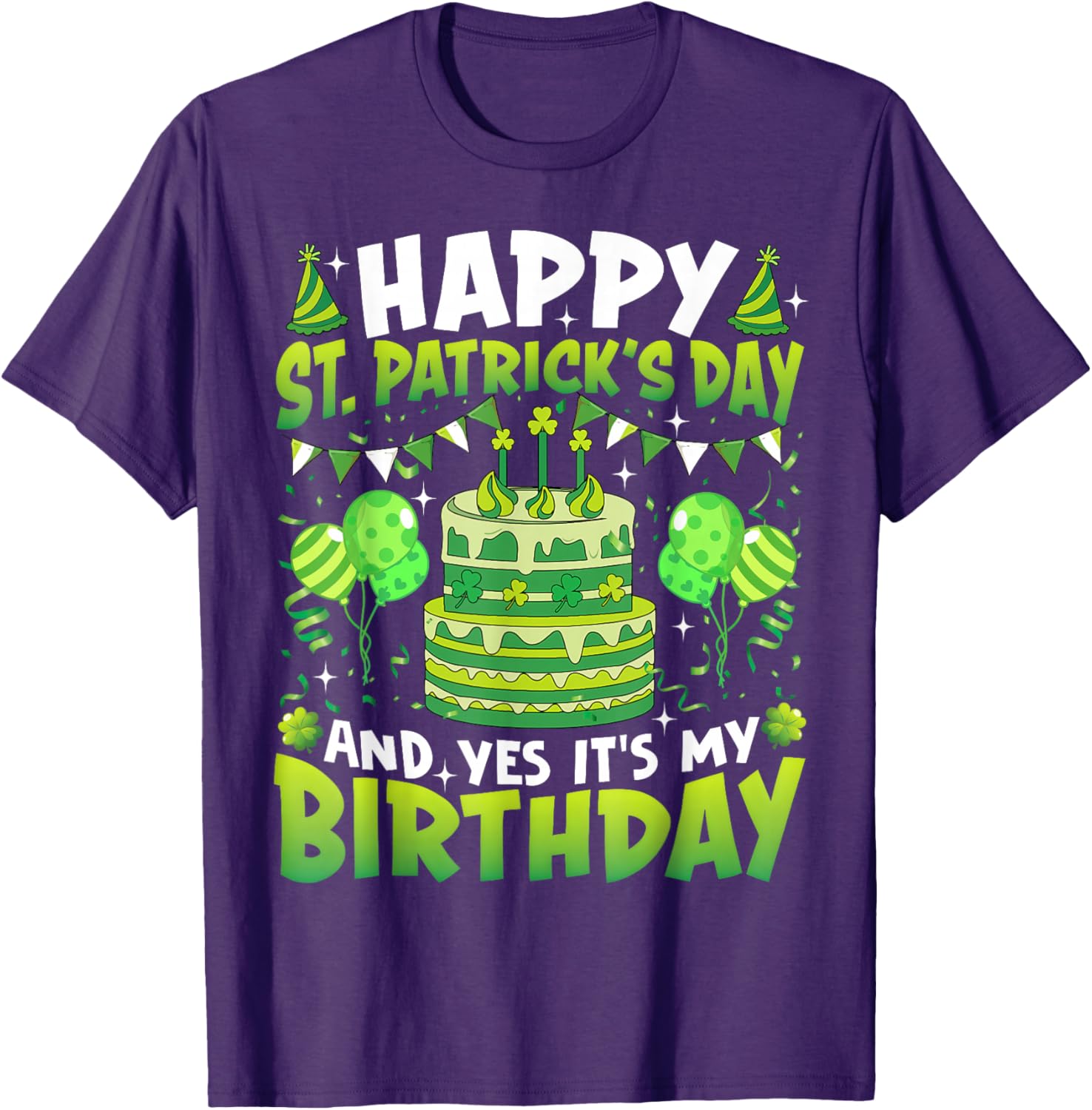 Happy St Patrick's Day Birthday T-Shirt for Kids and Adults - 16