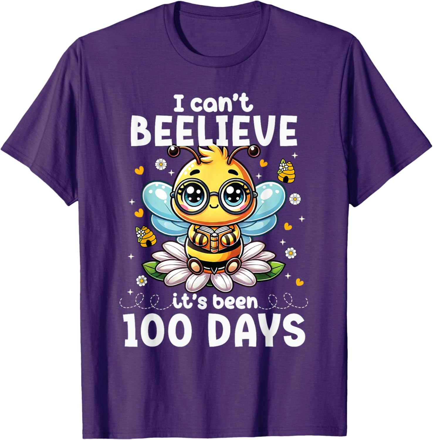 Fun 100 Days of School Bee T-Shirt for Kids and Teachers - 5