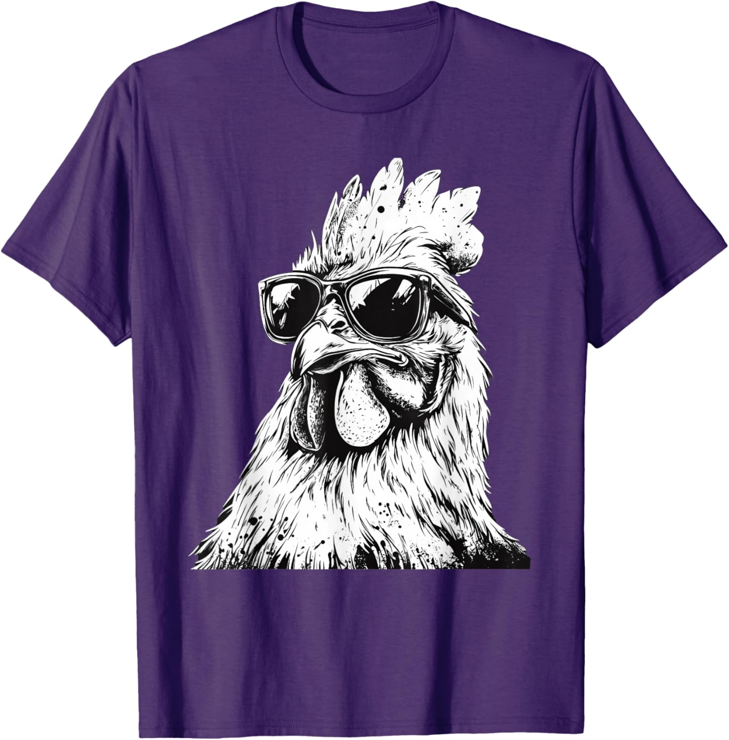 Cool Chicken in Sunglasses Art T-Shirt for Fun and Fashion Lovers - 18