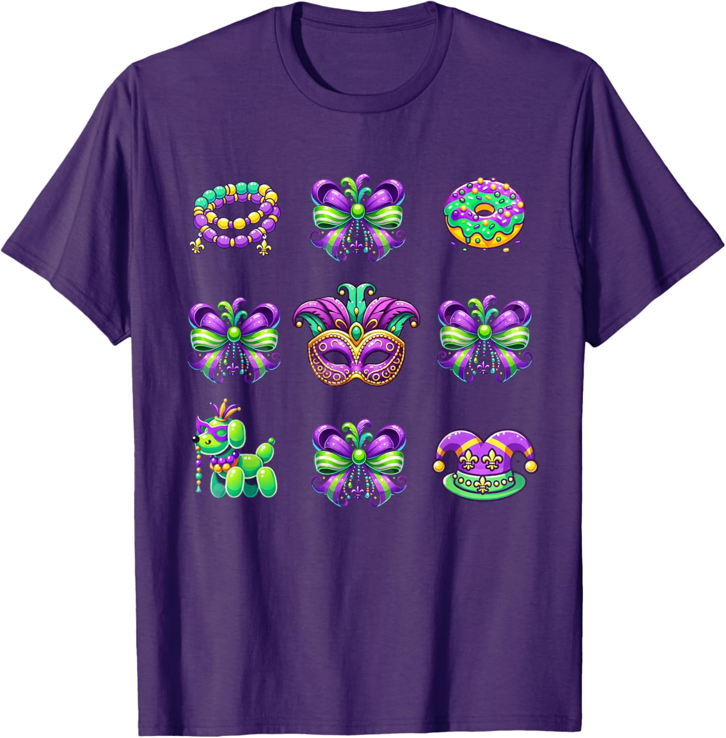 Mardi Gras Coquette Bow T-Shirt for Women and Kids - Fat Tuesday Fun - 8