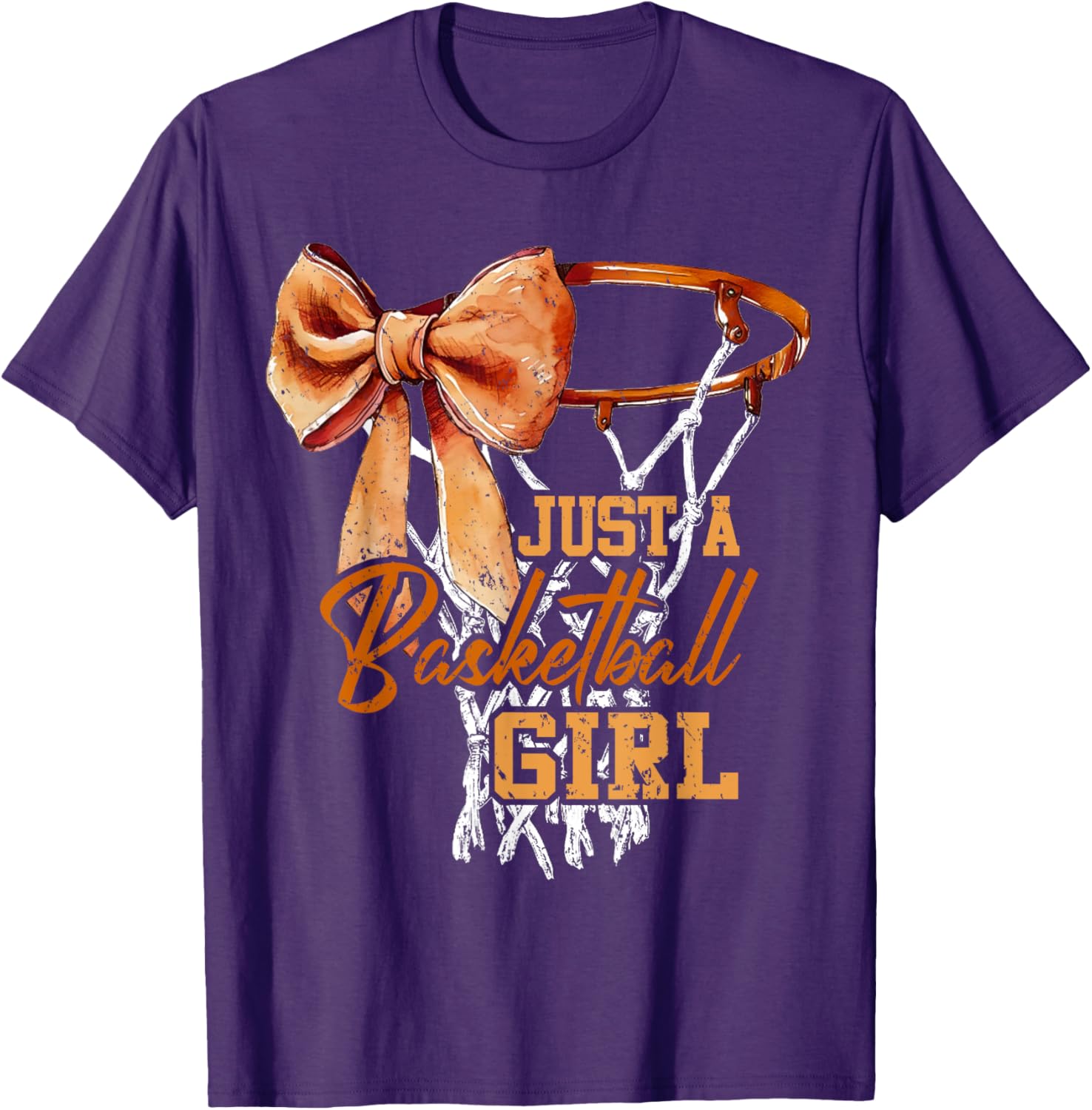 Just A Basketball Girl Cute Bow T-Shirt for Trendy Young Athletes - 22