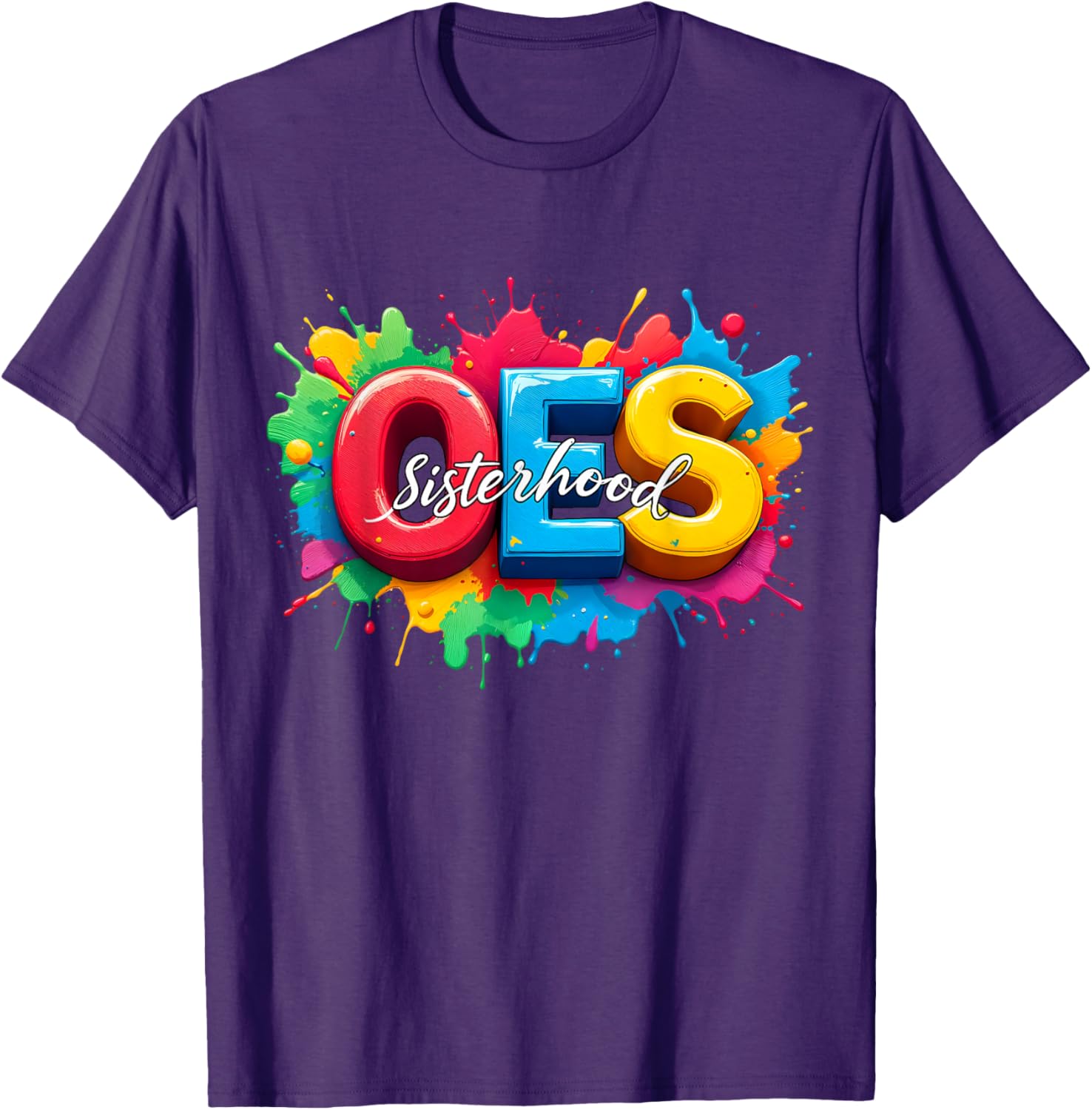 Colorful OES Sisterhood Watercolor T-Shirt for Eastern Star Fans - 26