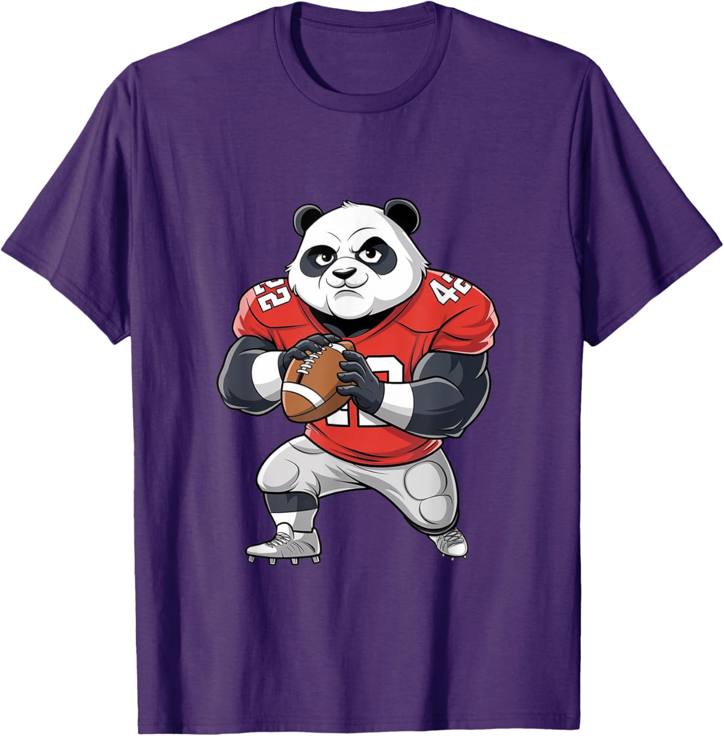 Cute Panda Plays Football T-Shirt for Kids and Sports Fans - 6