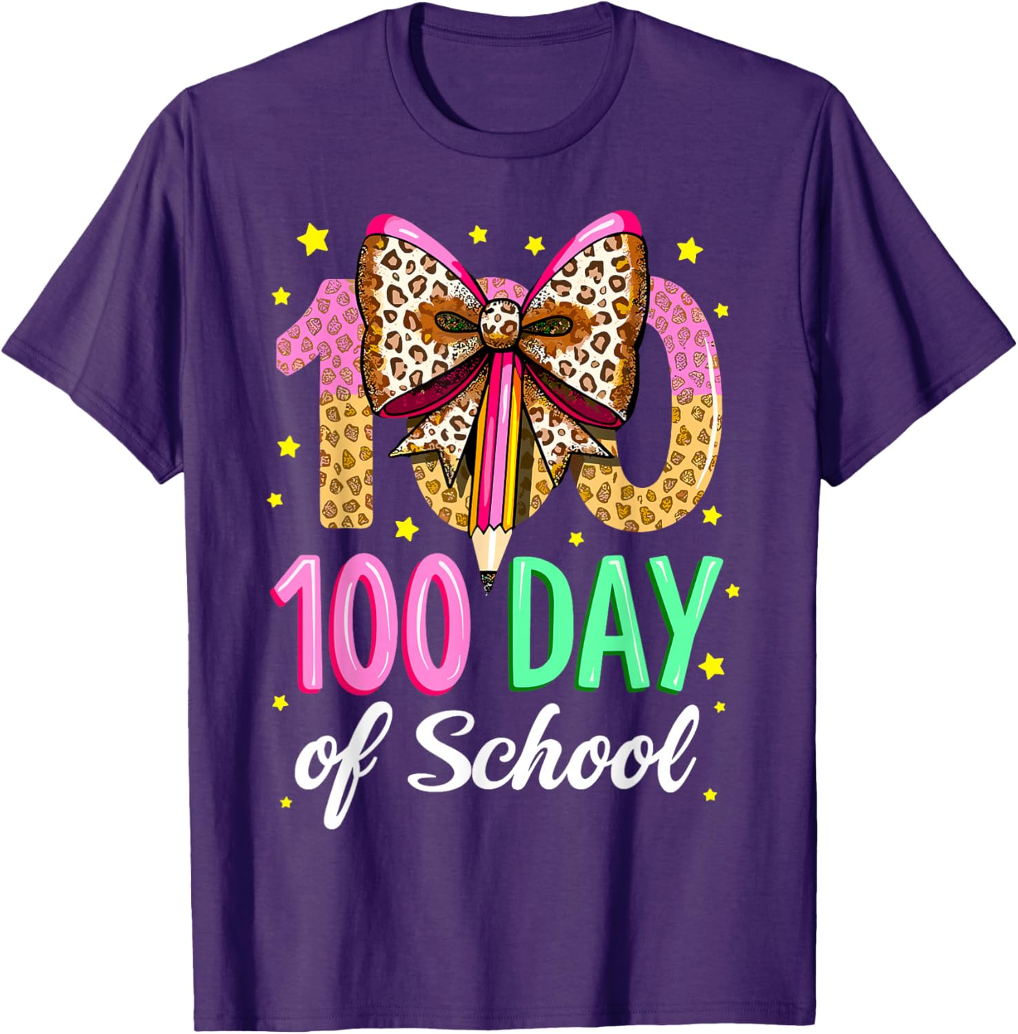 100 Days of School Coquette Bow T-Shirt for Girls Celebrating 100th Day - 14