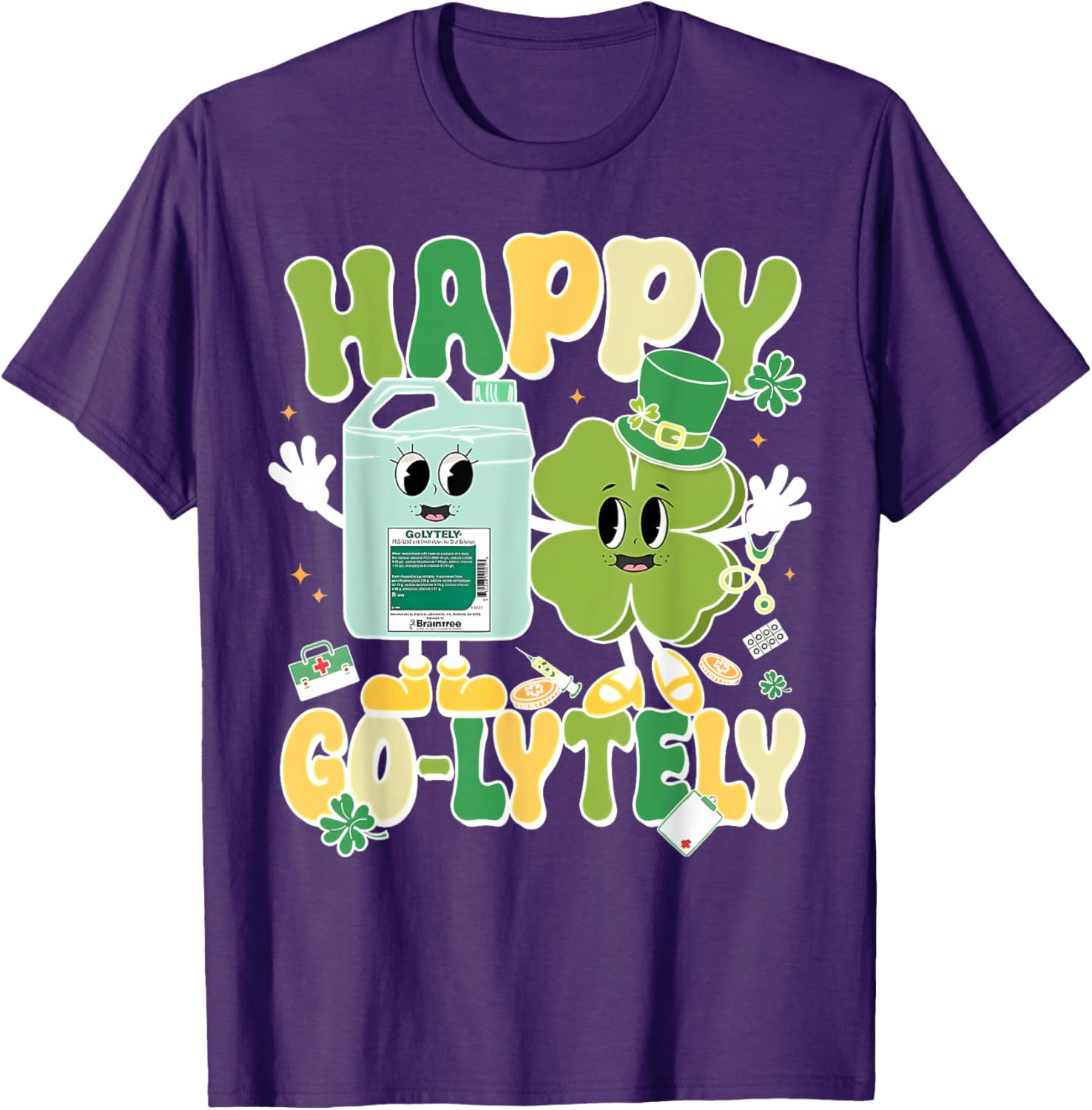 Happy Go-Lytely St Patrick's Day GI Nursing Humor T-Shirt for Fun Nurses - 5
