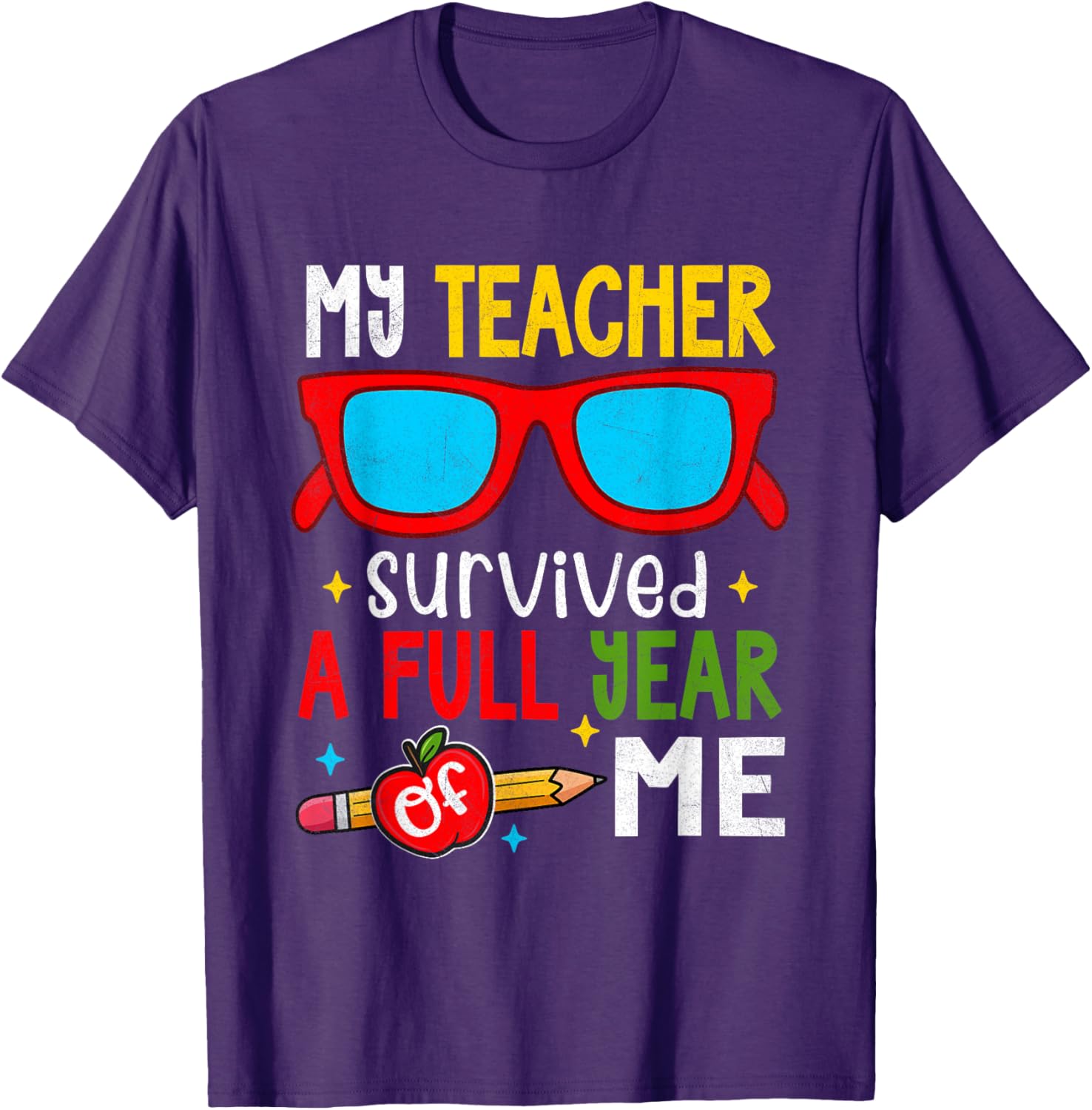 Funny My Teacher Survived a Year of Me School T-Shirt for Students - 2