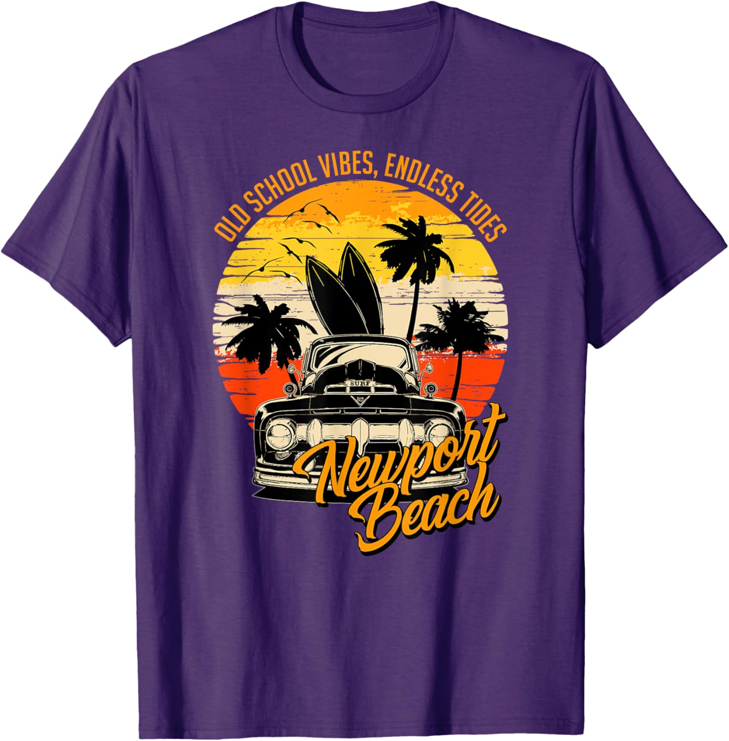 Vintage Newport Beach Old School Vibes T-Shirt for Endless Summer Style - 8