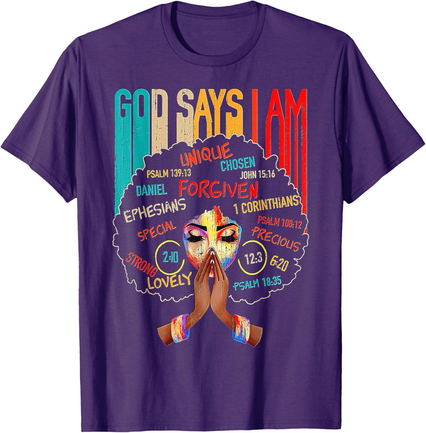 Empowerment T-Shirt for Black Girls - God Says I Am Statement Tee - 5