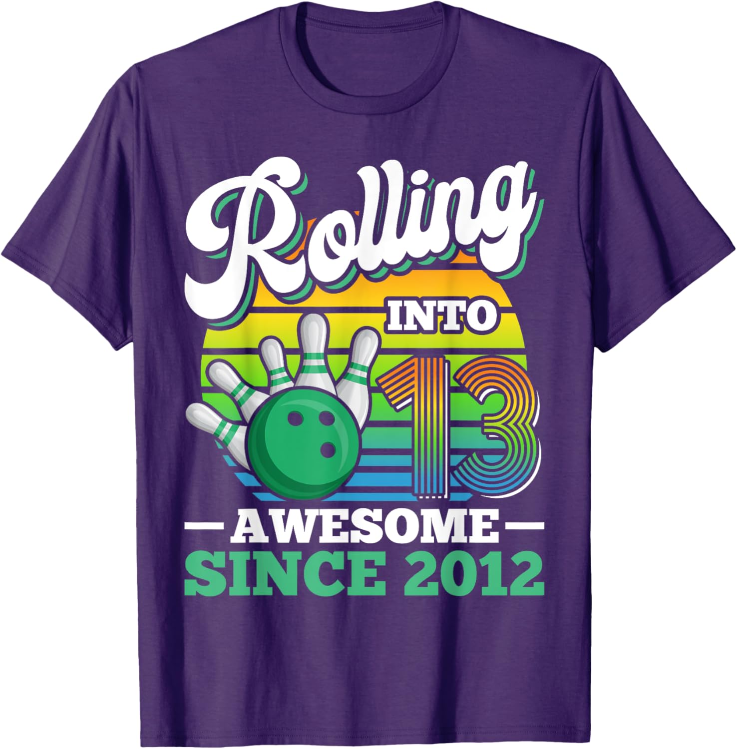 Fun Bowling Birthday Party T-Shirt for 13 Year Olds - Perfect Gift! - 14