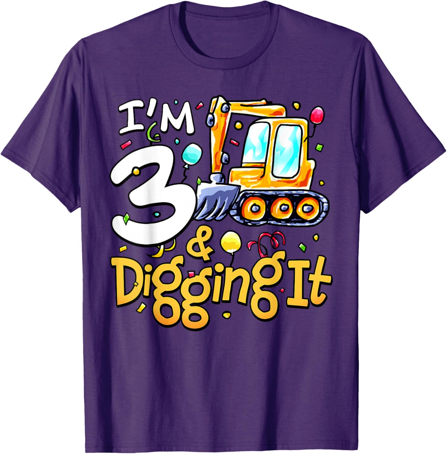 Construction Themed 3rd Birthday Shirt for Boys Cute T-Shirt Gift - 2