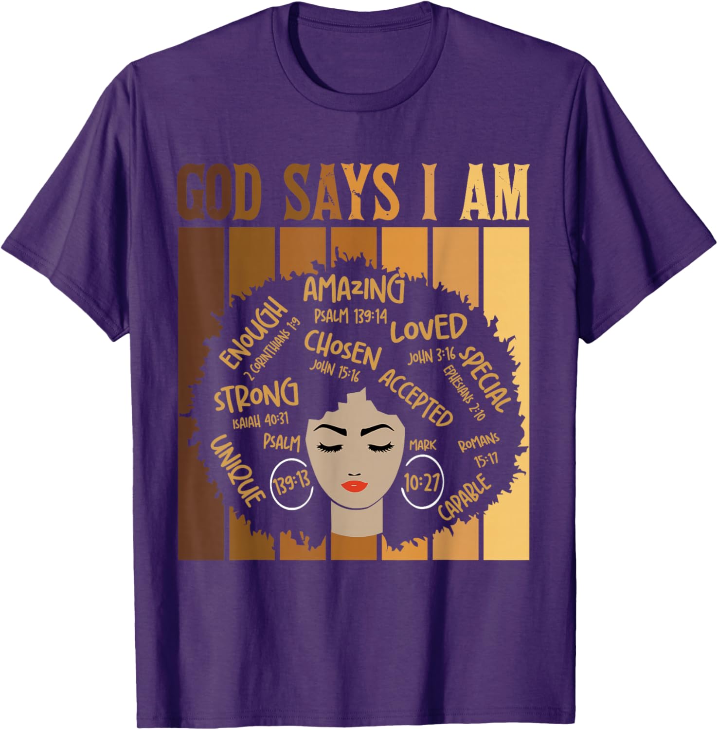 God Says I Am Melanin Black History Month T-Shirt for Women - 4