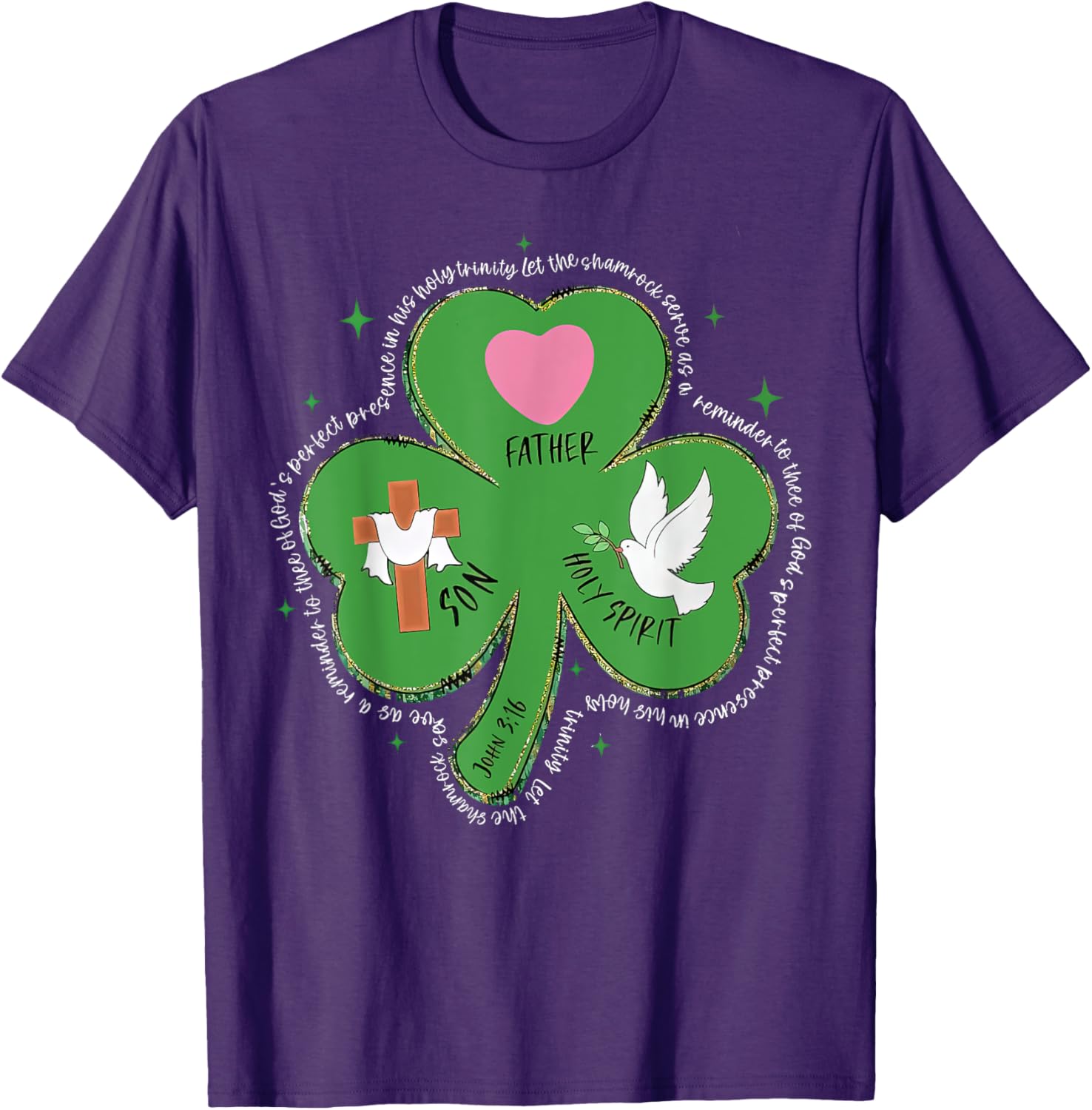 Shamrock Holy Trinity T-Shirt Father Son Holy Spirit Patrick Style - 4