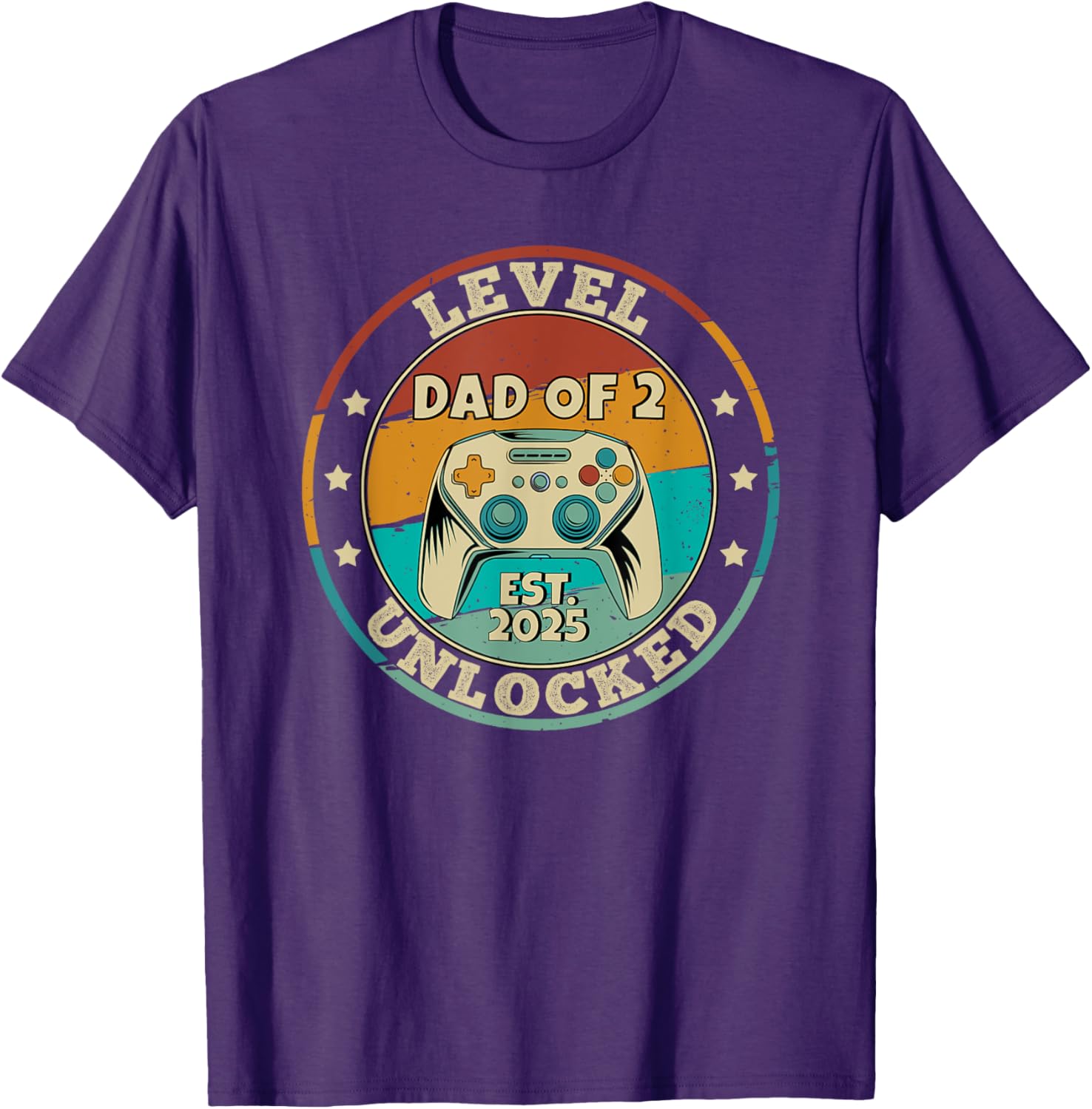 Promoted to Daddy Again 2025 T-Shirt for Proud Dads of 2 Kids - 21