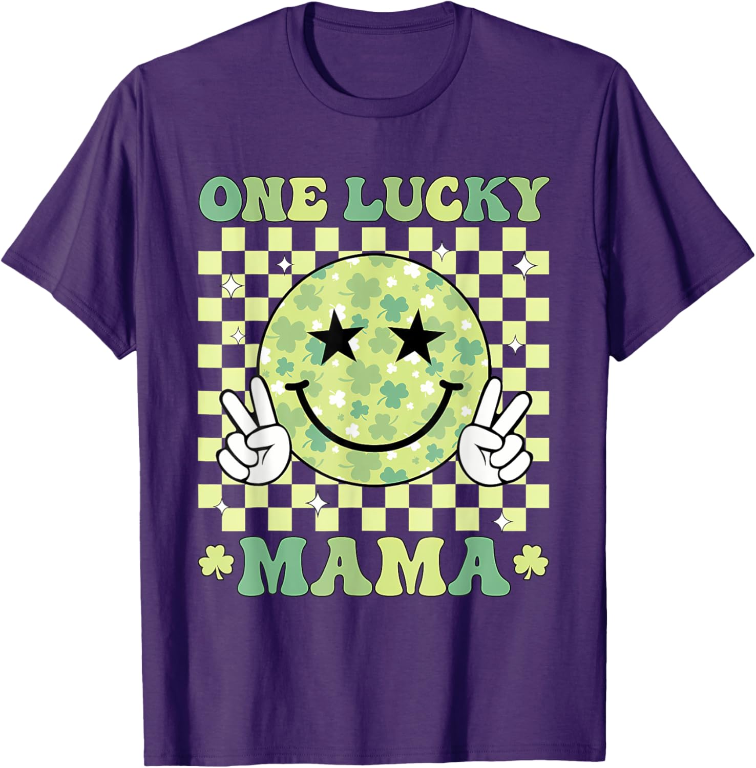 One Lucky Mama St Patricks Day 2025 Retro T-Shirt for Moms - 3