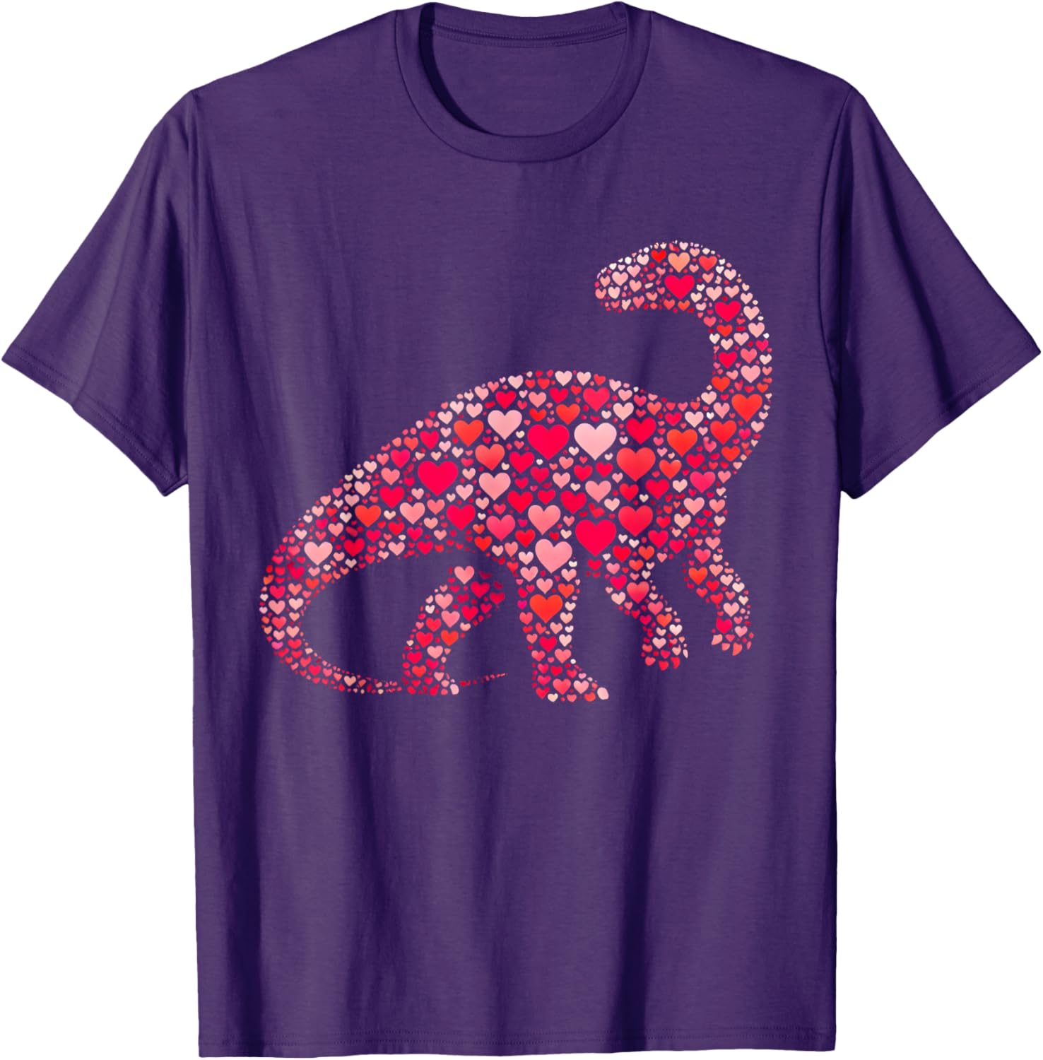 Cute Apatosaurus Dinosaur Heart T-Shirt for Valentine's Day Gifts - 3