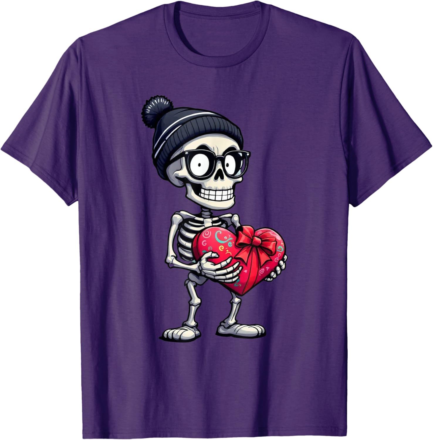 Funny Skeleton Heart Valentine's Day T-Shirt for Men and Women - 9