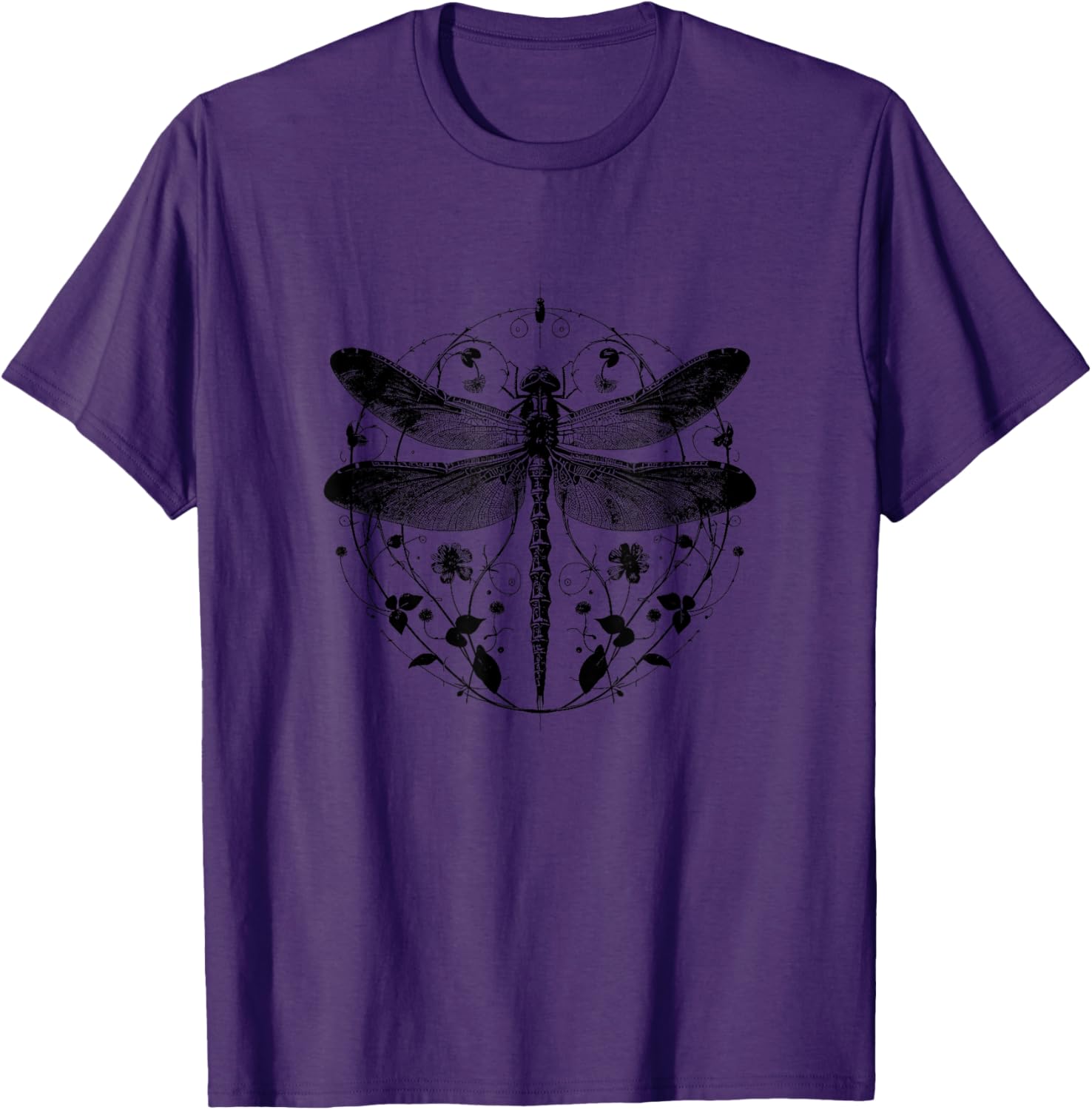 Cute Casual Summer Dragonfly Print T-Shirt for Stylish Comfort - 17