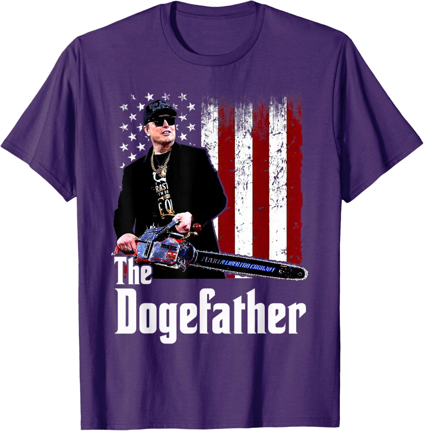 The Dogefather Chainsaw USA Flag T-Shirt for Men and Women - 3