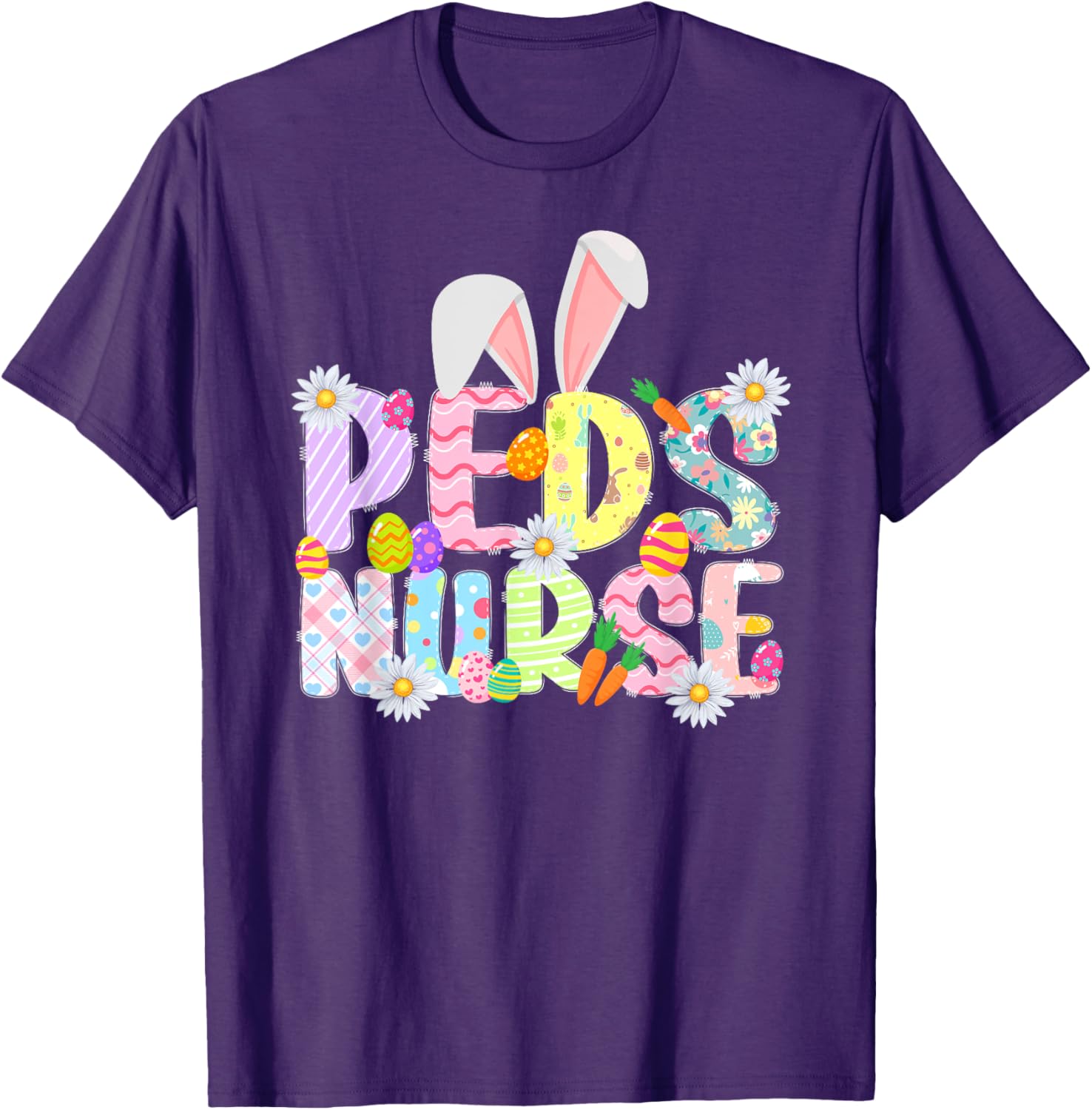 Peds Nurse Easter Bunny T-Shirt for Pediatric Nurses Fun Holiday Outfit - 18