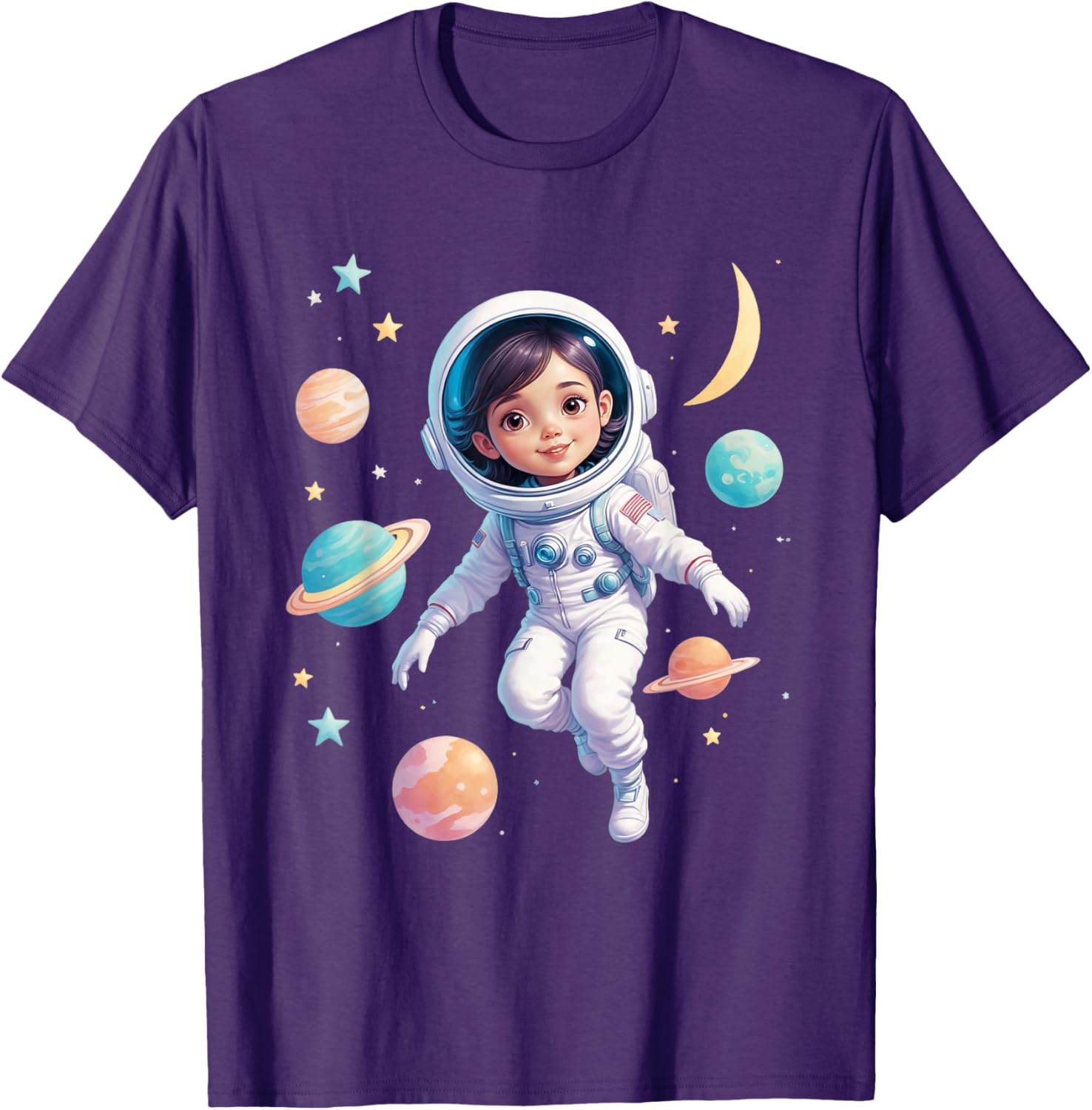 Cute Space Girl Astronaut T-Shirt for Cosmic Explorer Fans - 27